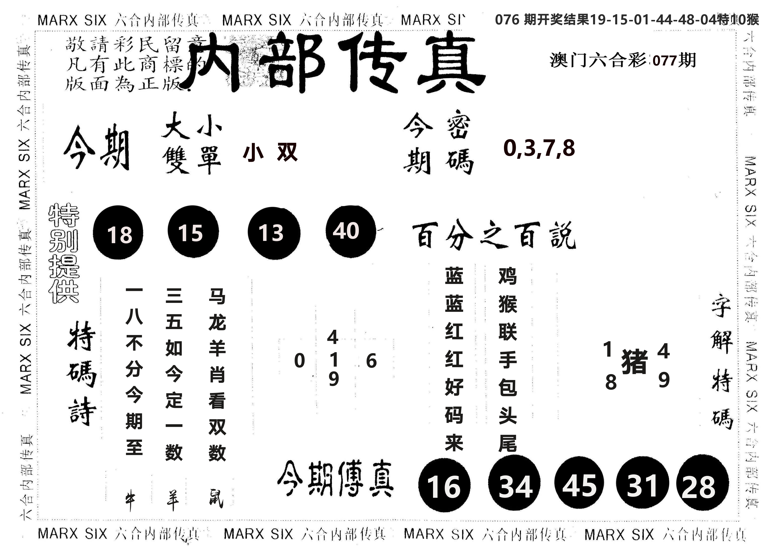 另版内部传真 第77期