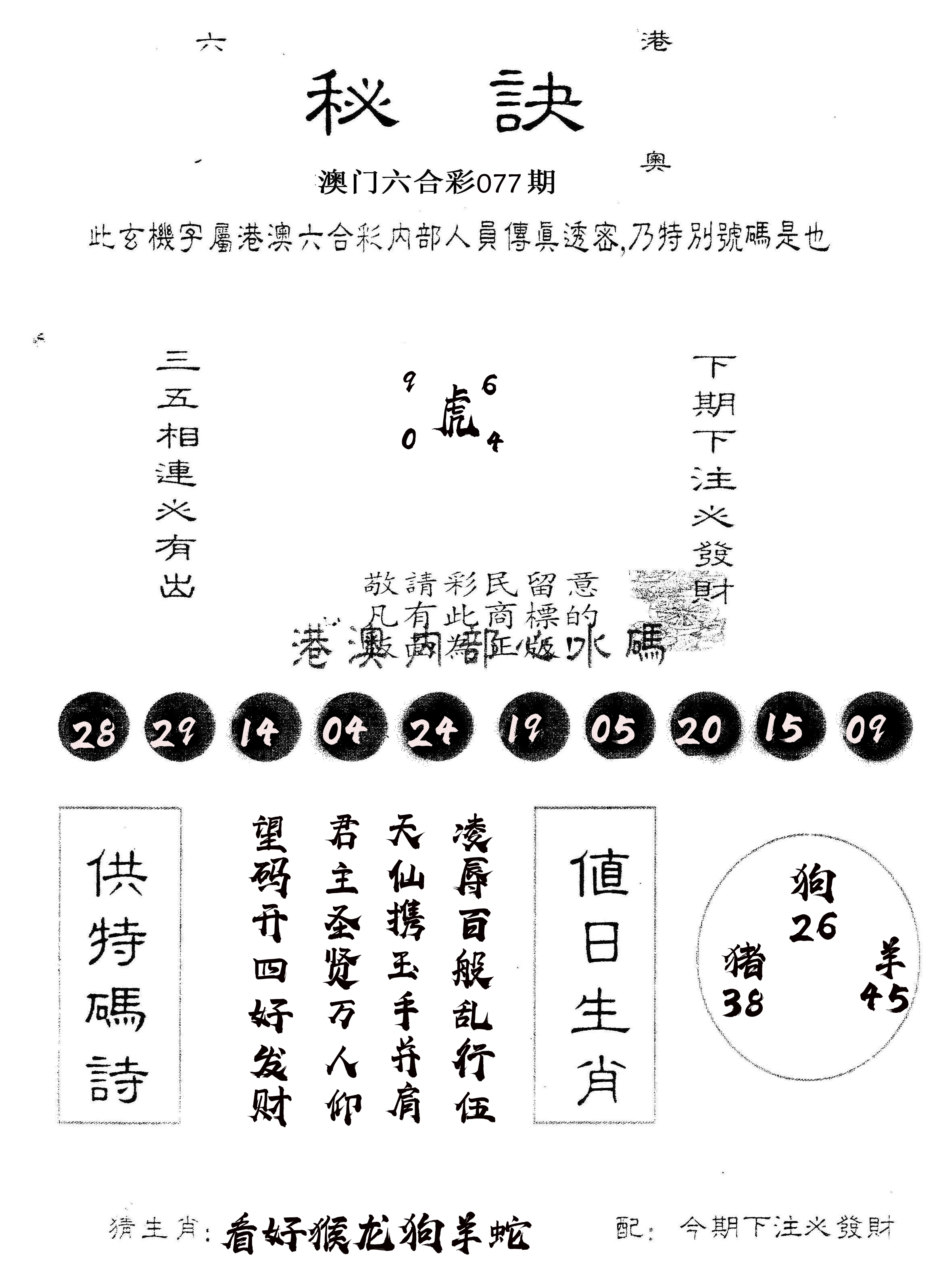 另版秘诀 第77期