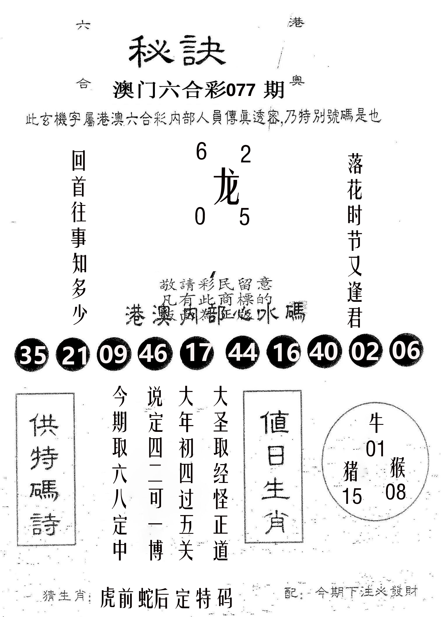 秘决 第77期