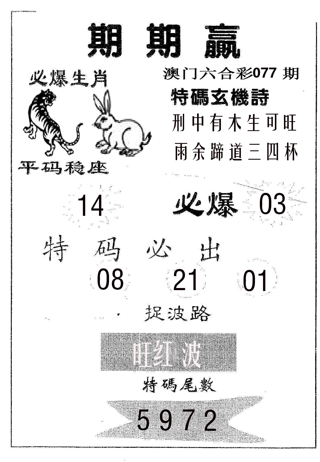 期期赢 第77期