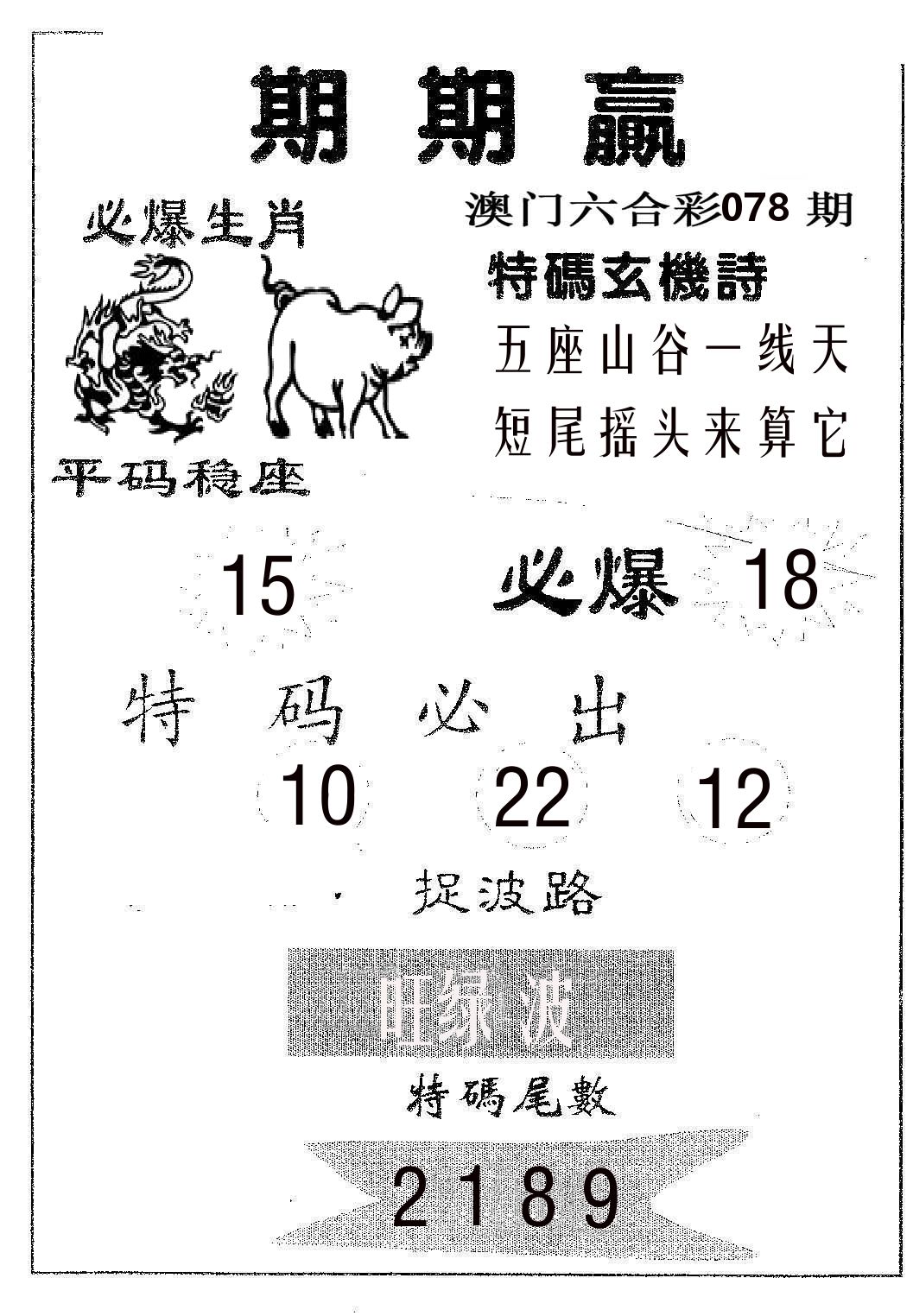 期期赢 第78期