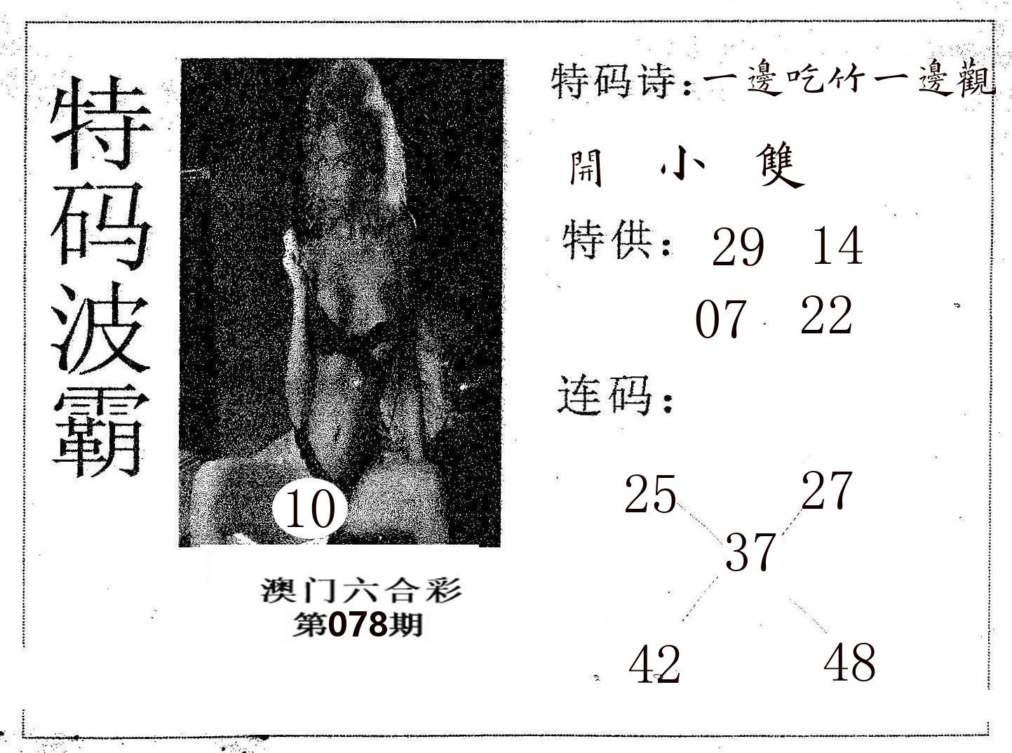 特码波霸 第78期