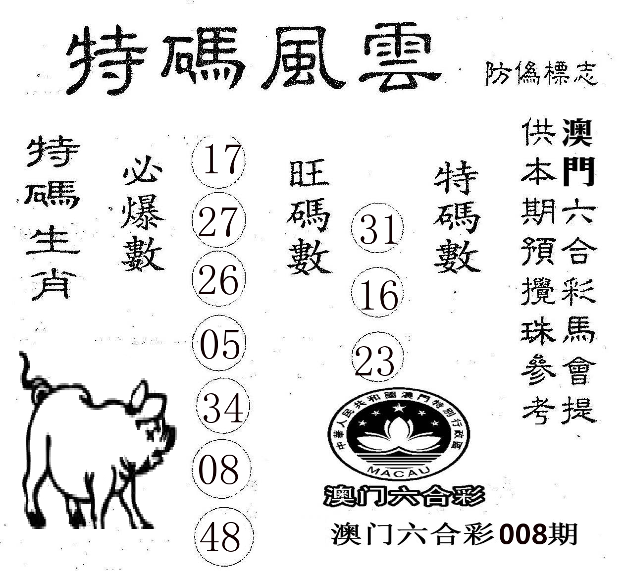 特码风云 第8期