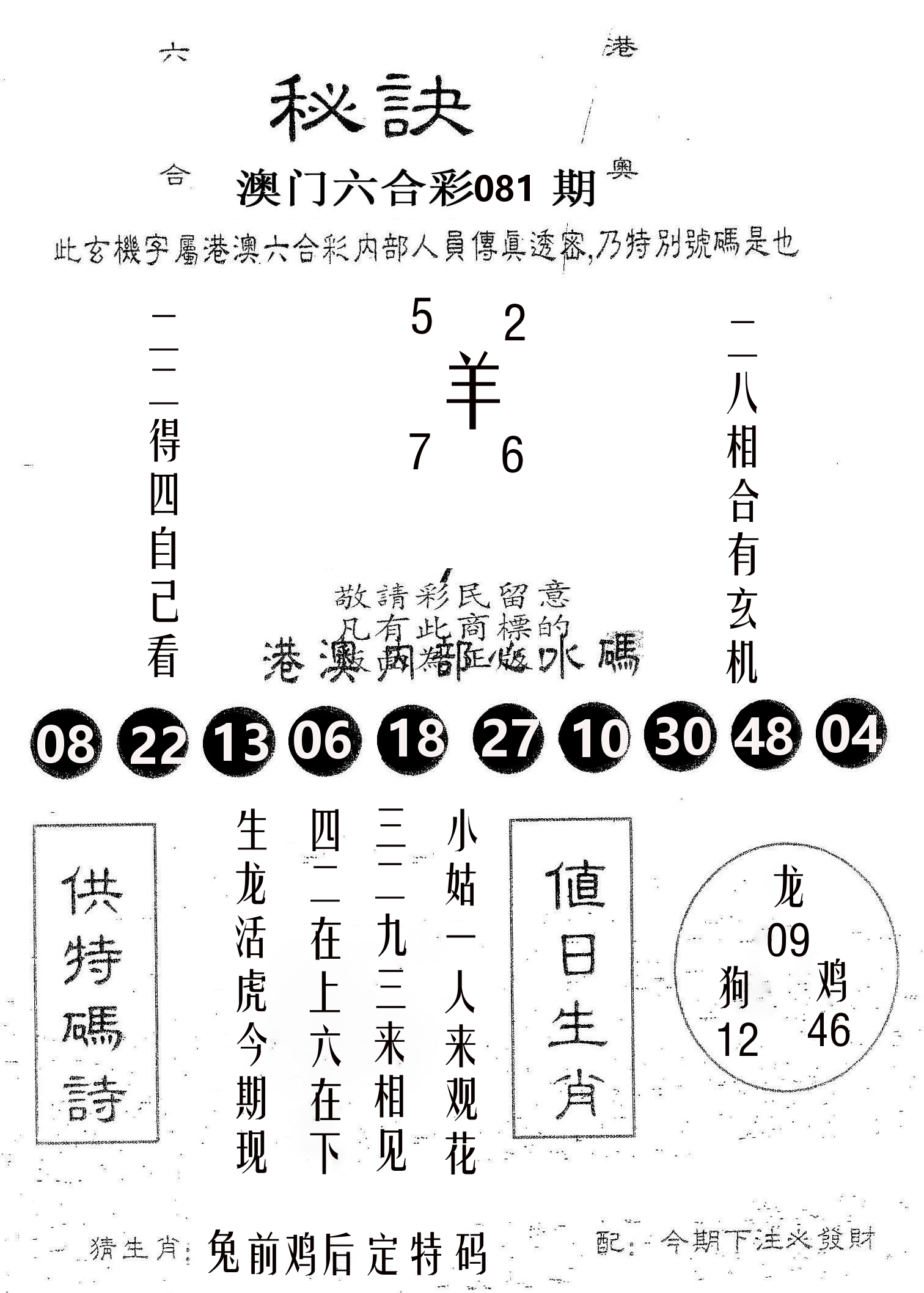 秘决 第81期