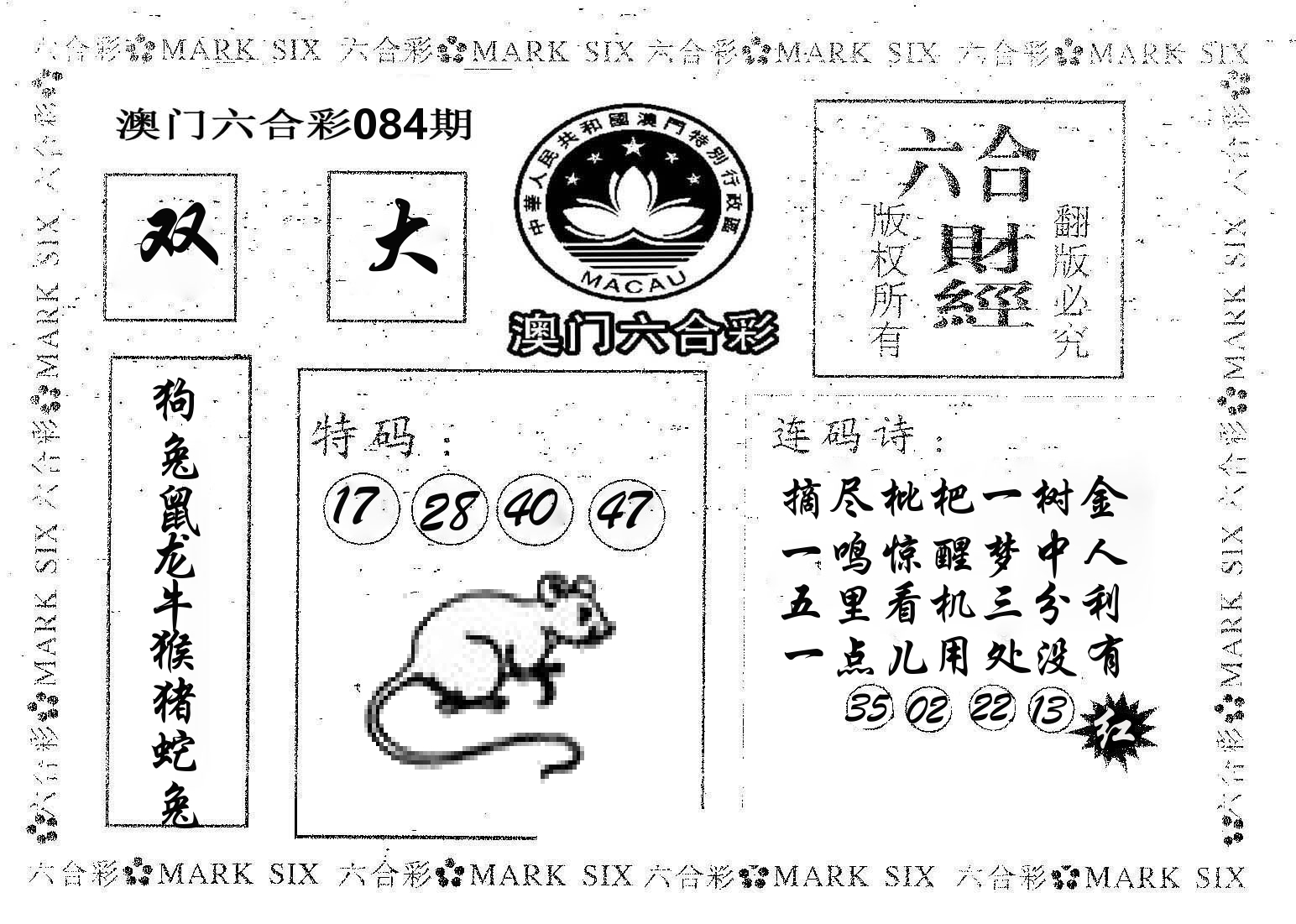 六合财经 第84期