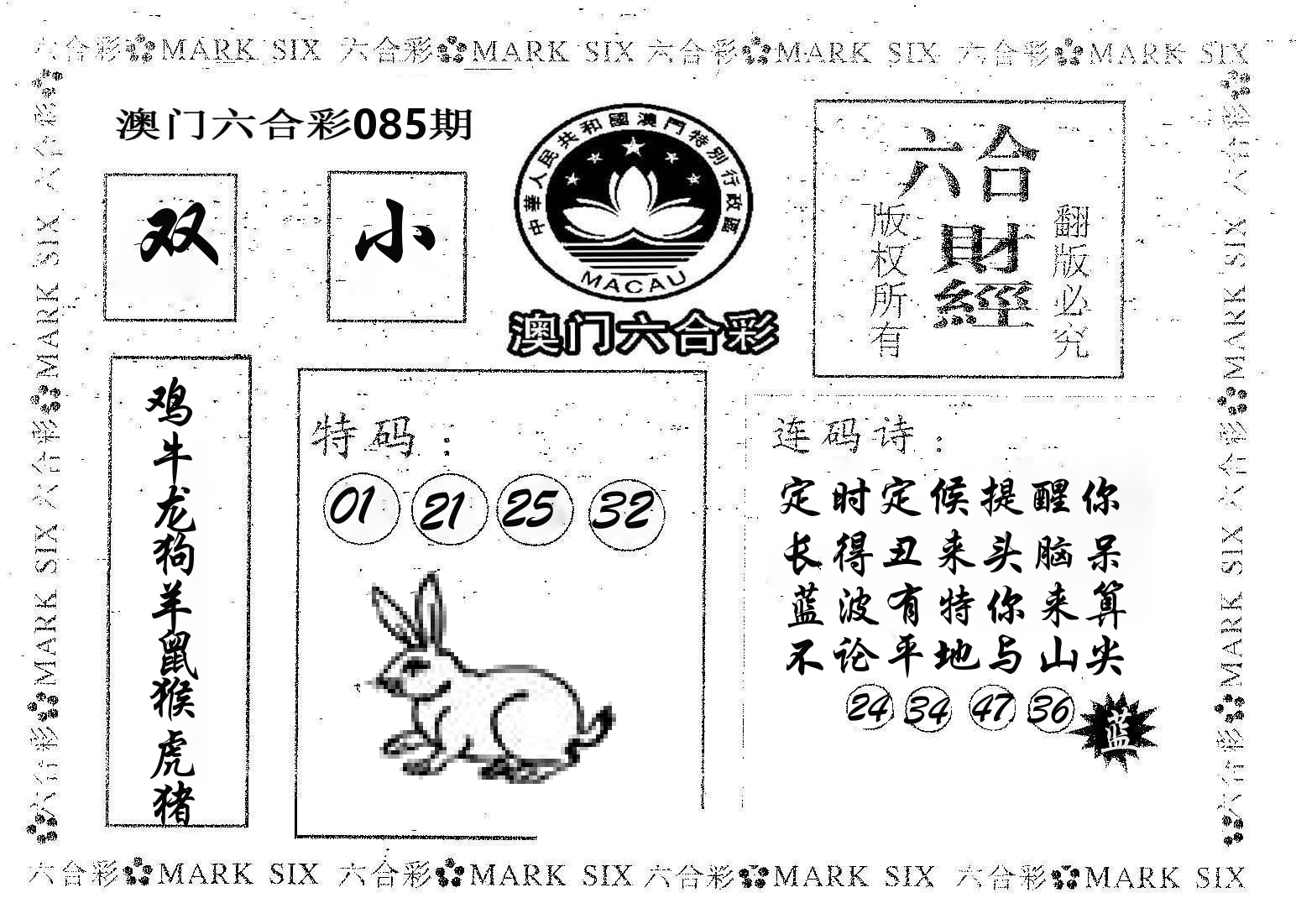 六合财经 第85期