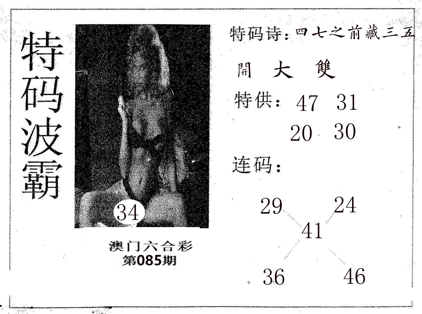 特码波霸 第85期