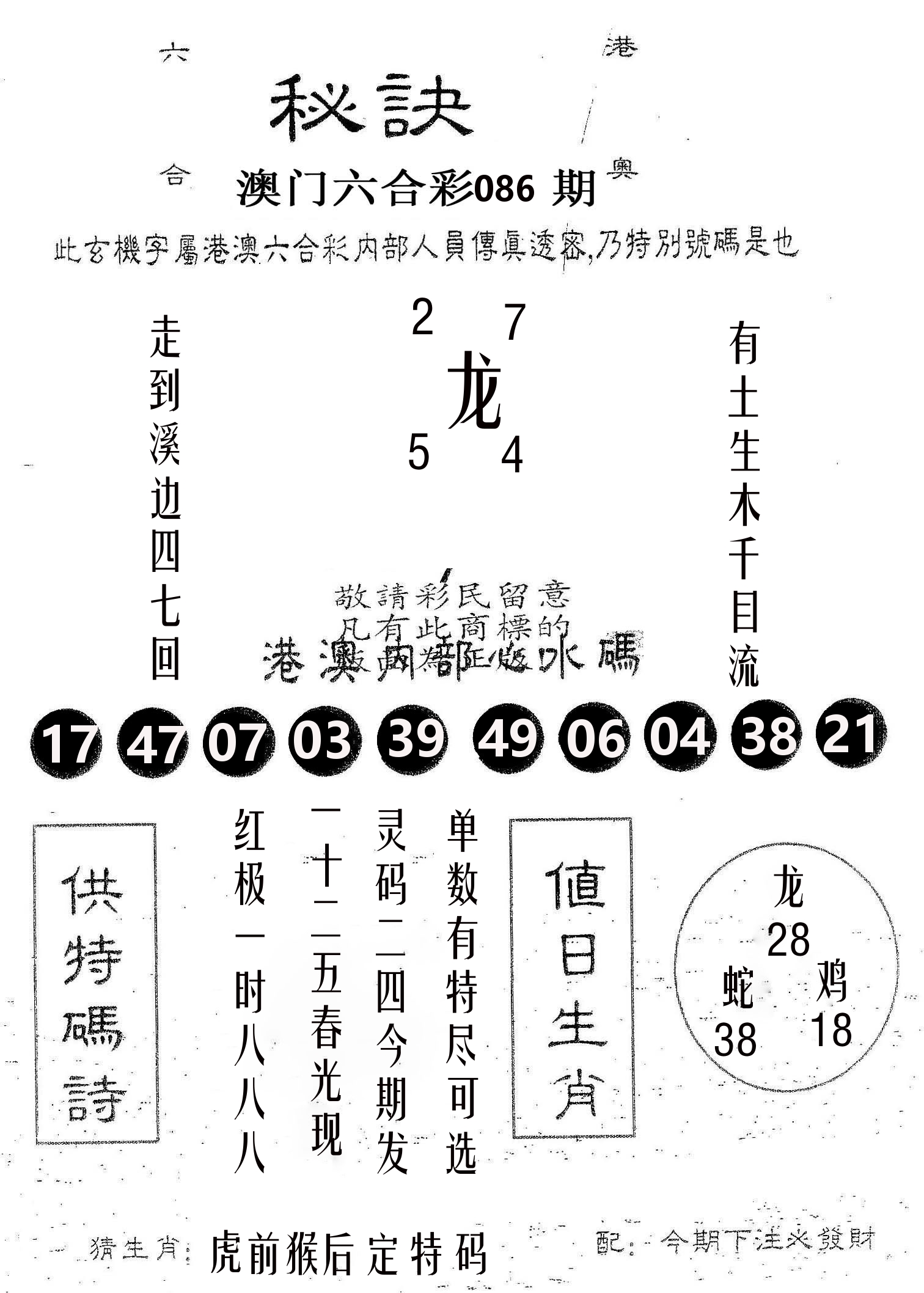 秘决 第86期