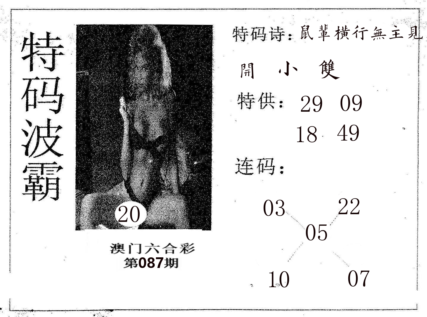 特码波霸 第87期