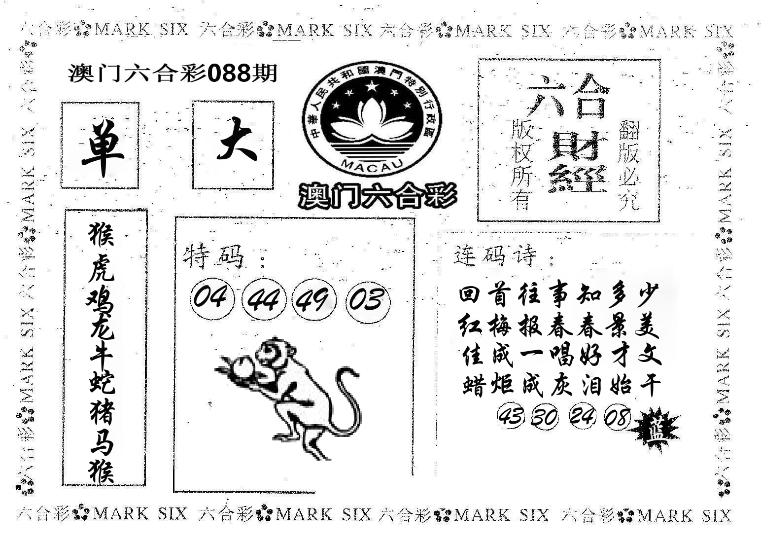 六合财经 第88期