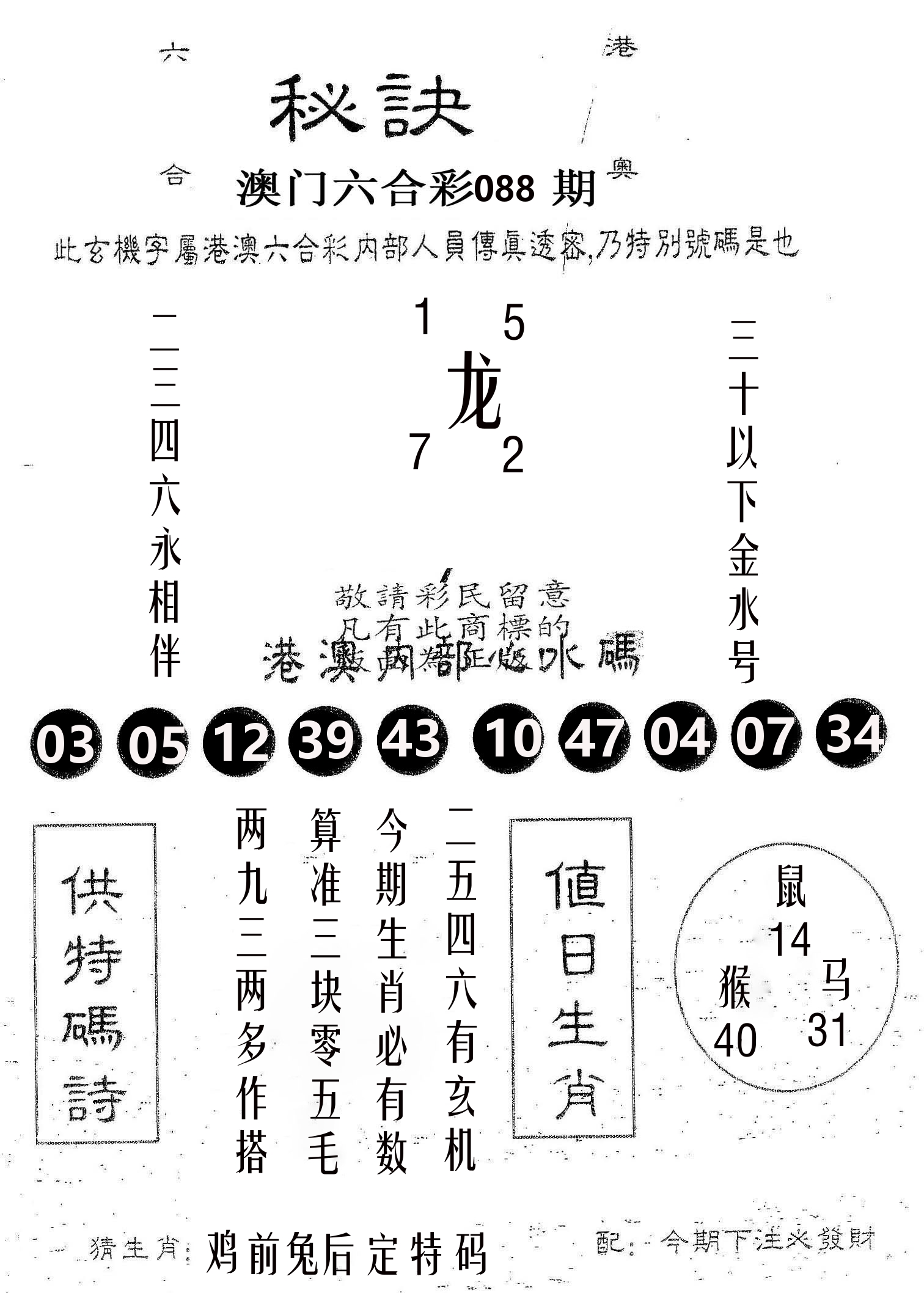 秘决 第88期