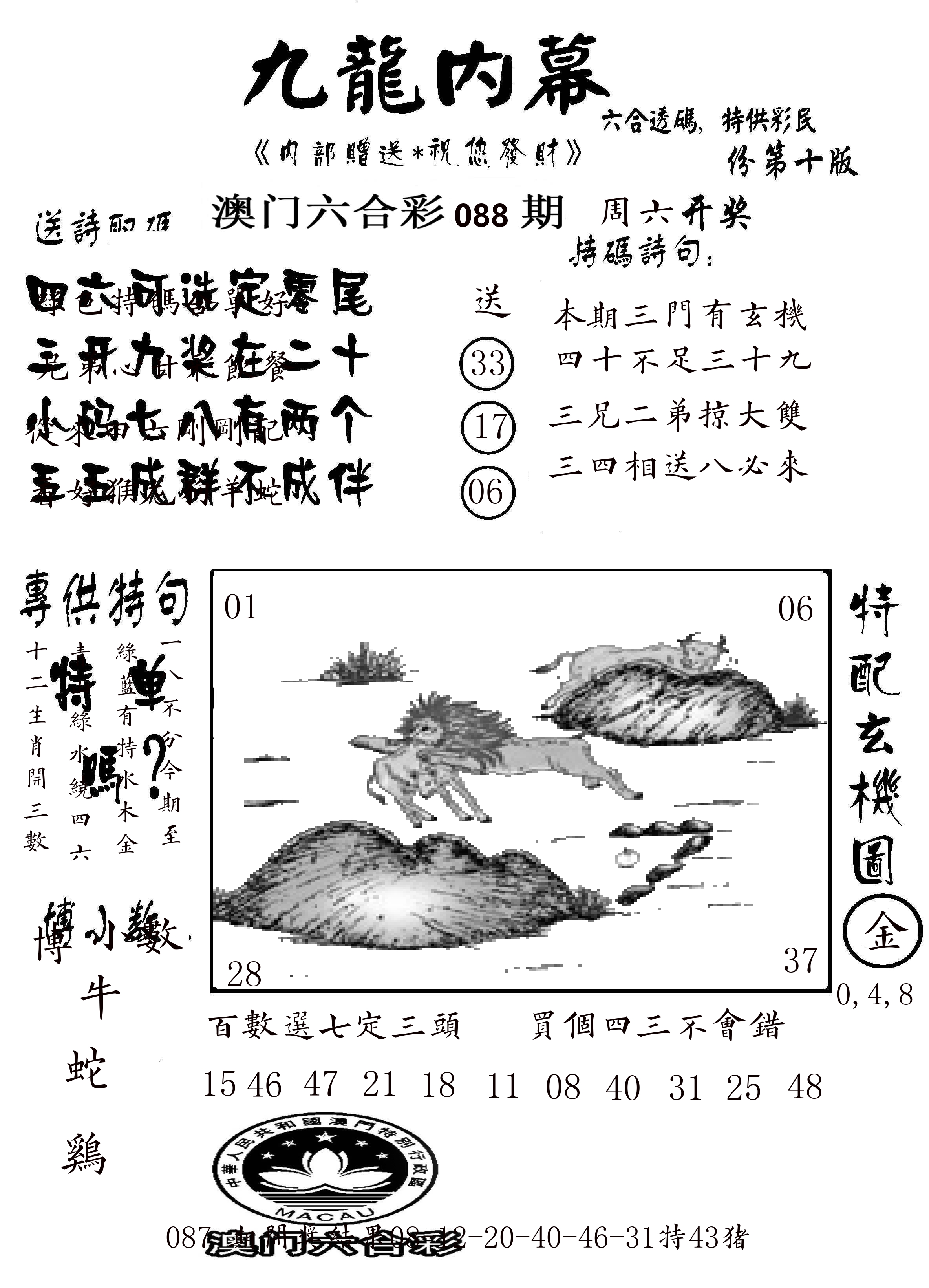 澳门传真2 第88期
