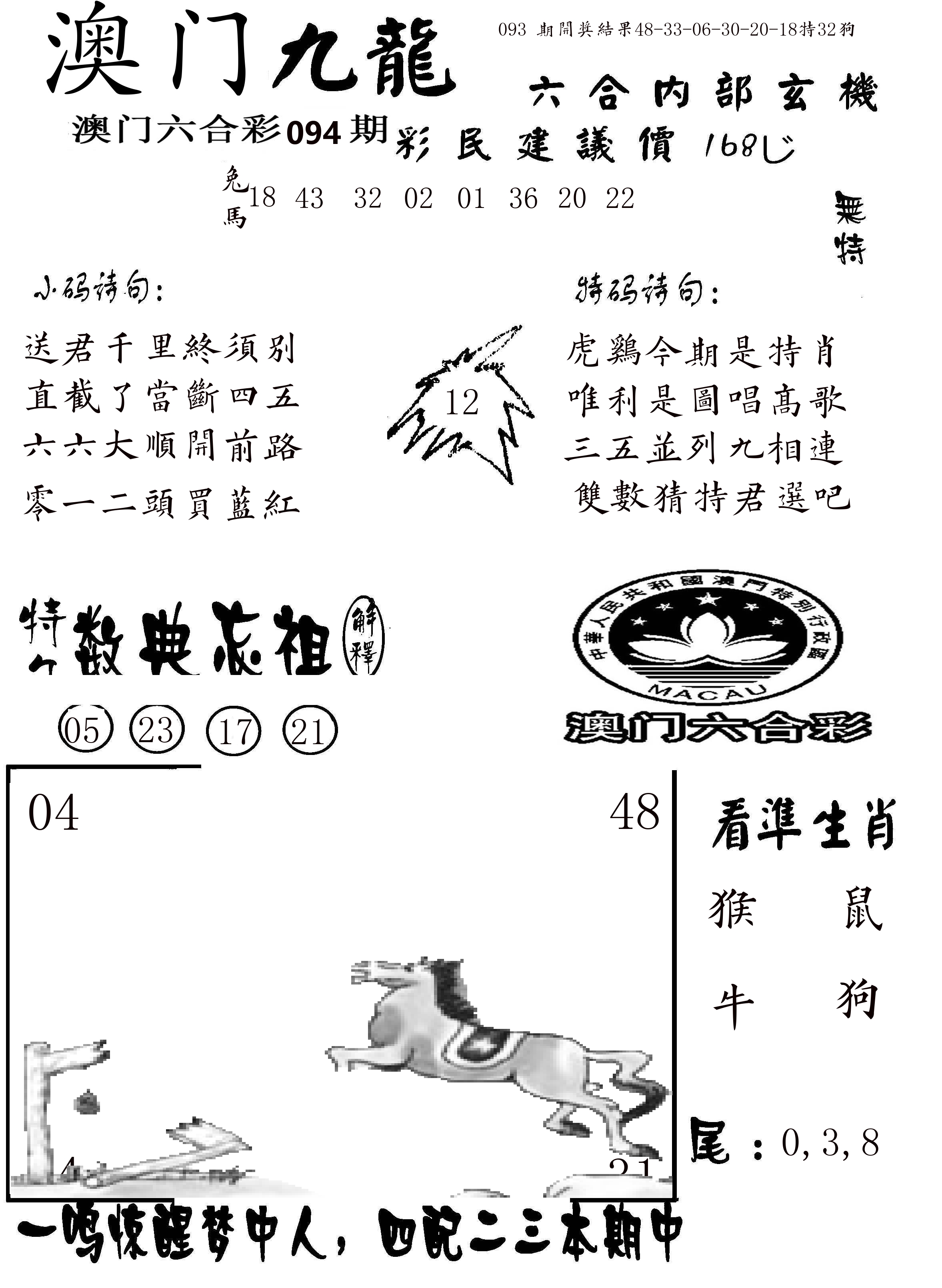 澳门传真1 第94期