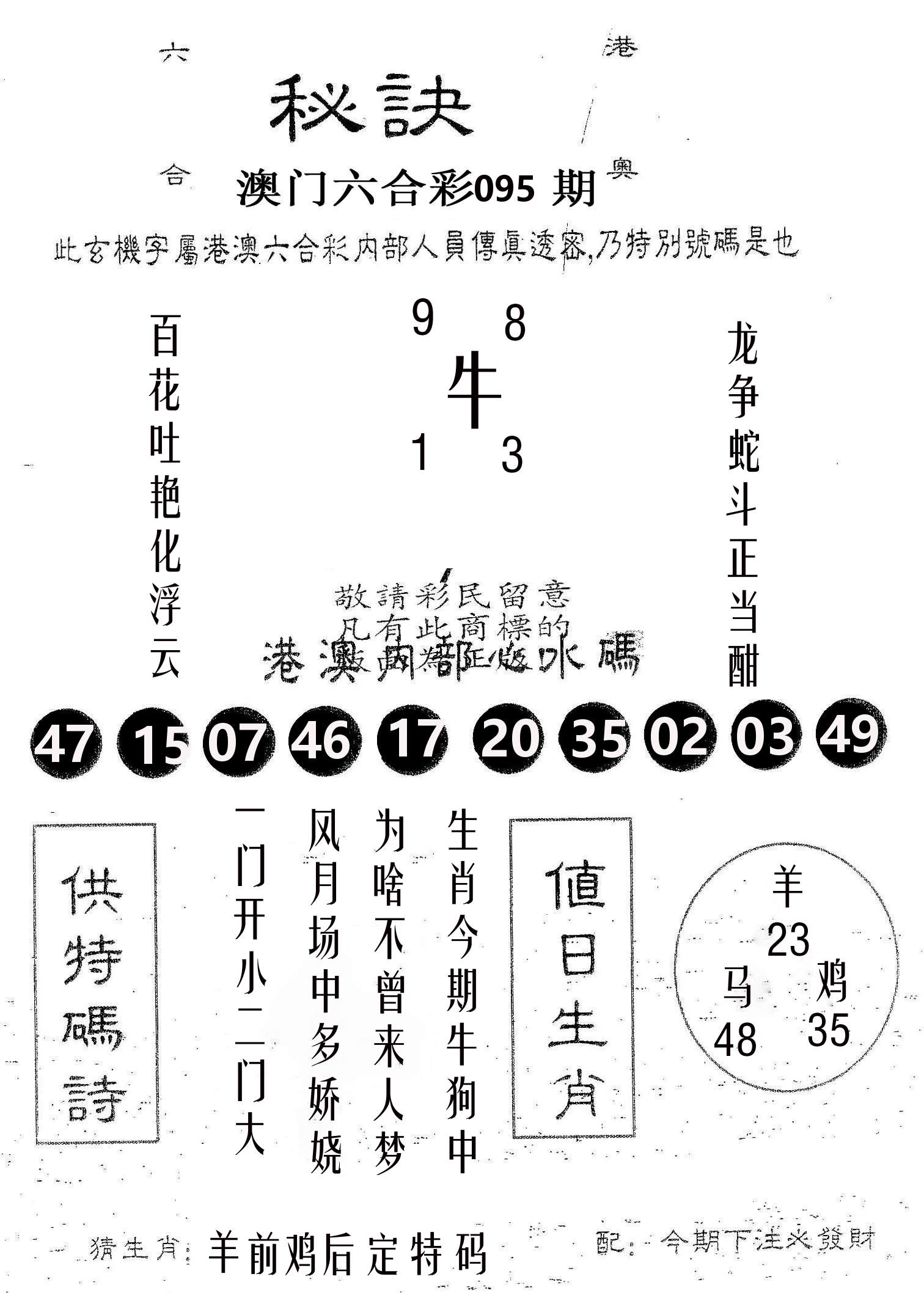 秘决 第95期