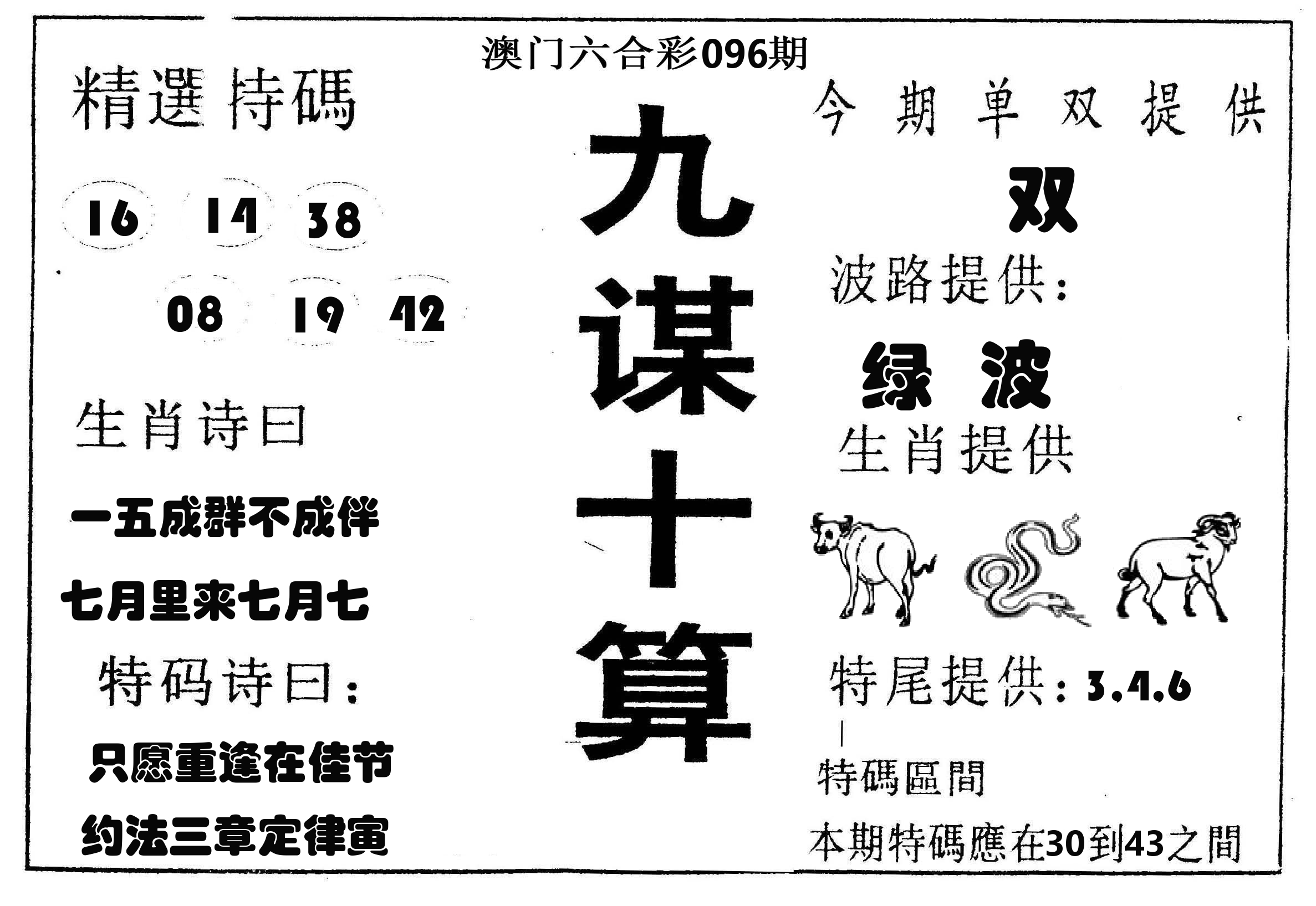 九谋十算 第96期
