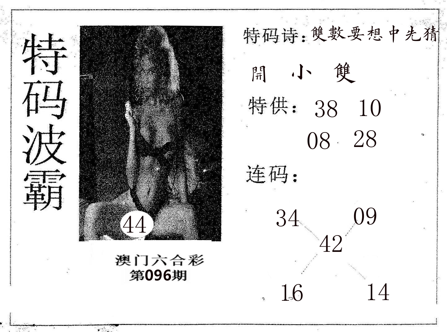 特码波霸 第96期