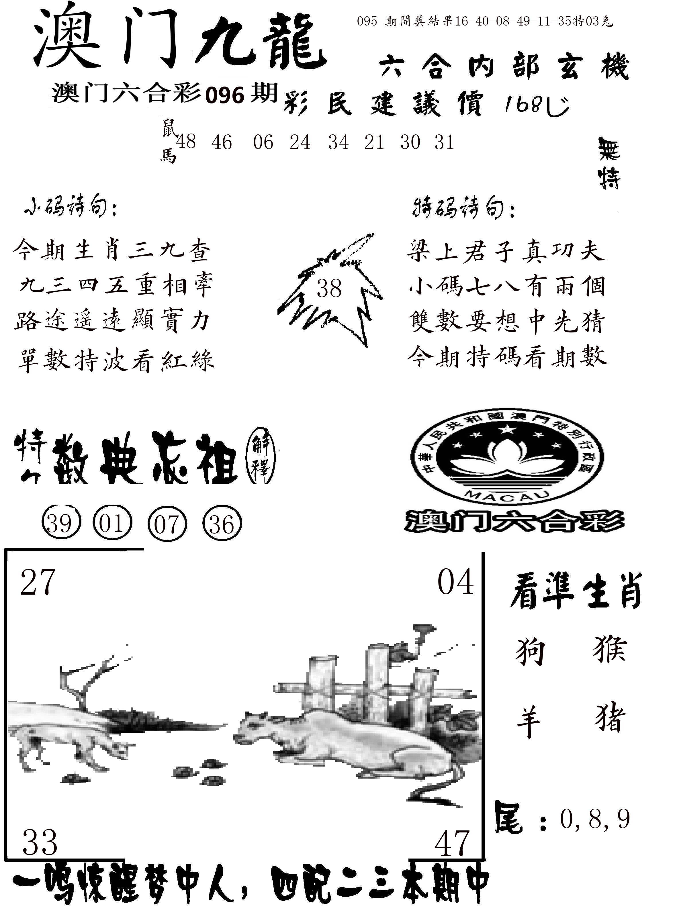 澳门传真1 第96期