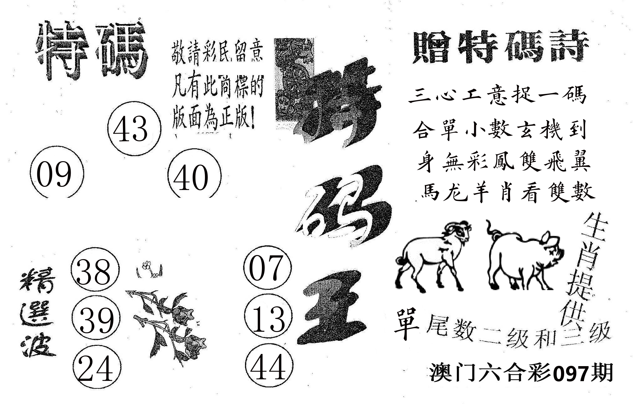 特码王A 第97期