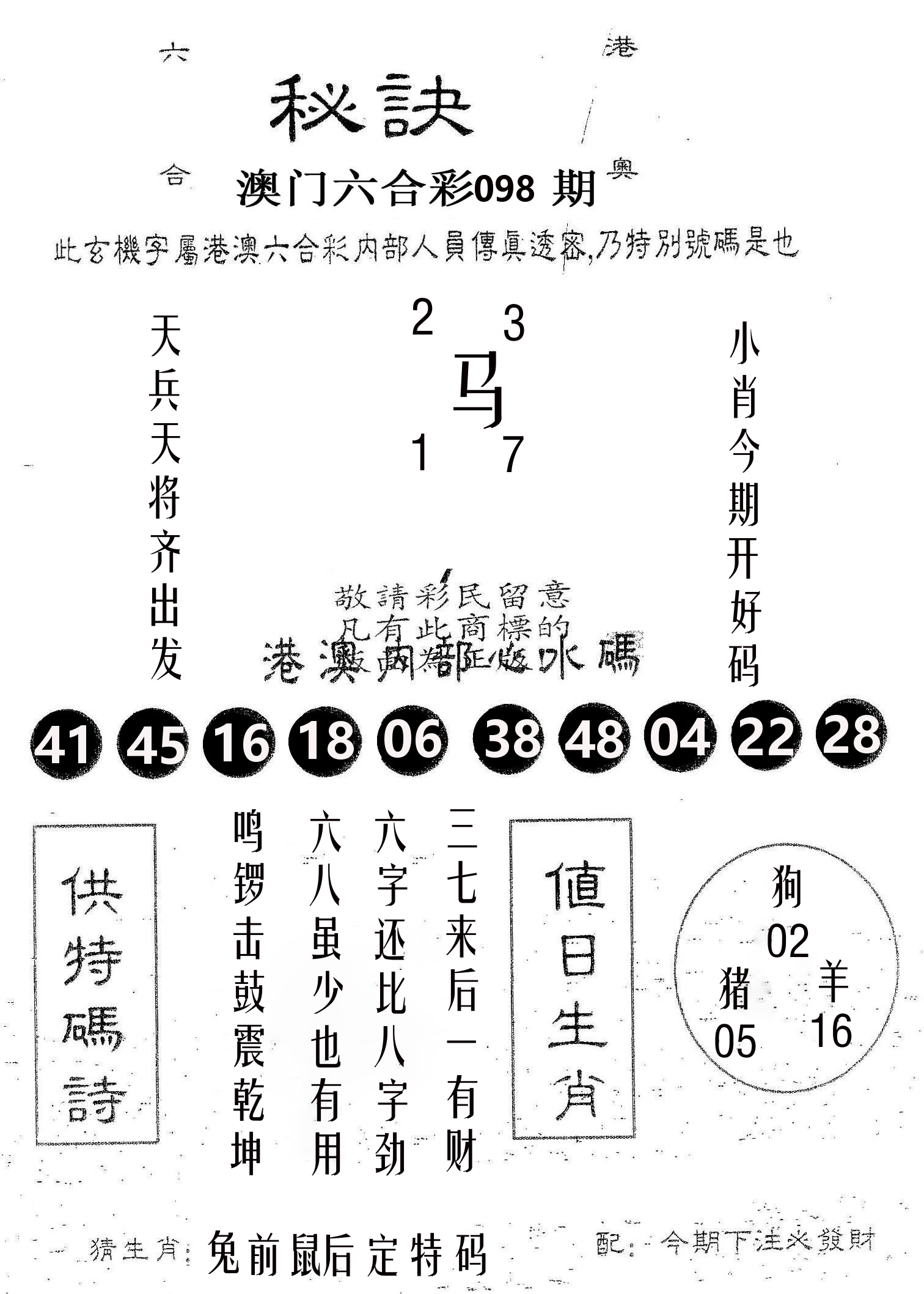 秘决 第98期