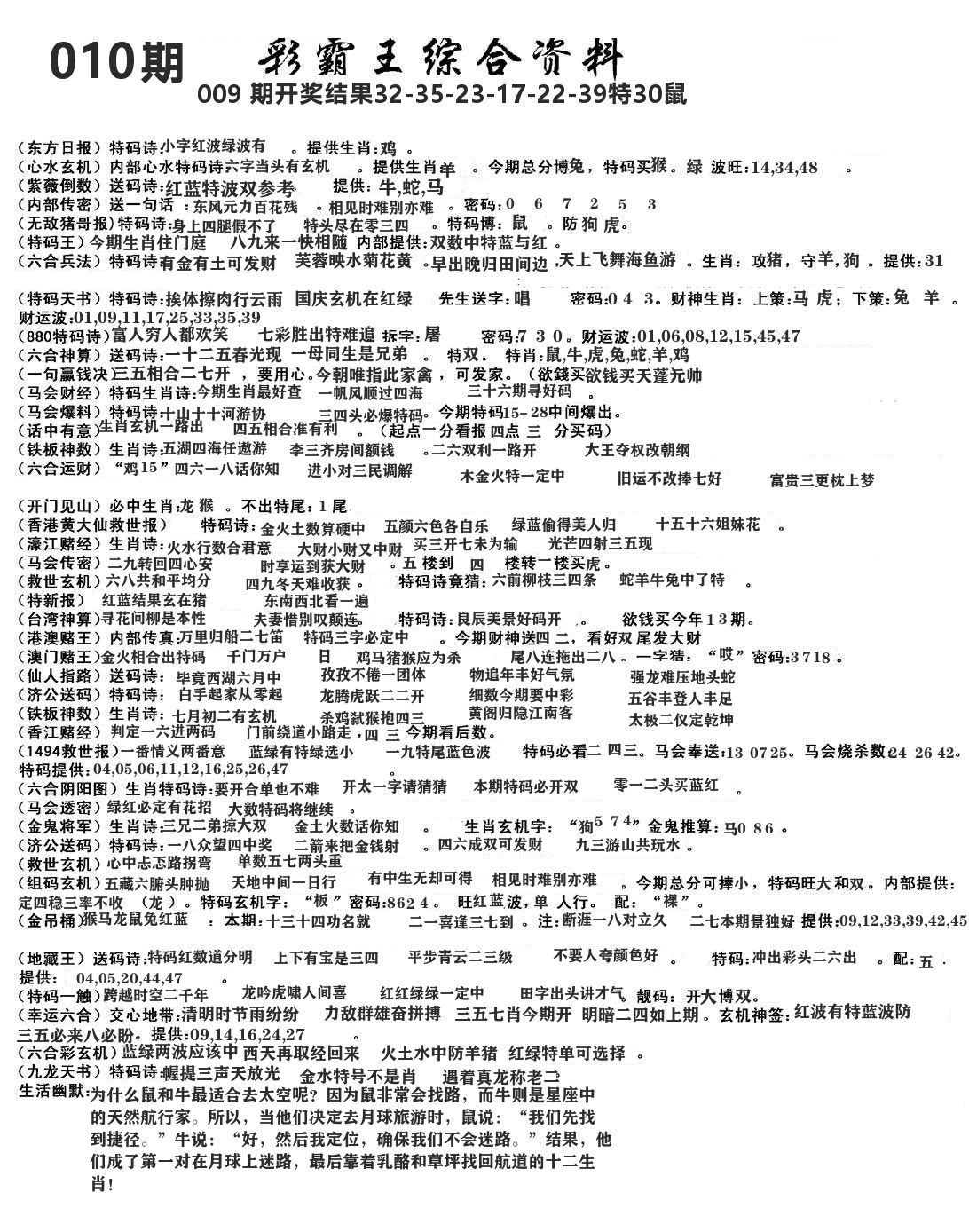 澳门综合资料 第10期