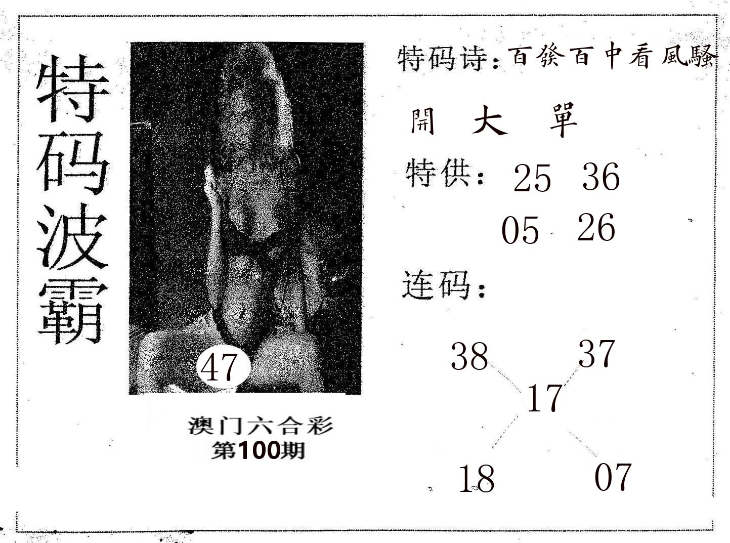 特码波霸 第100期