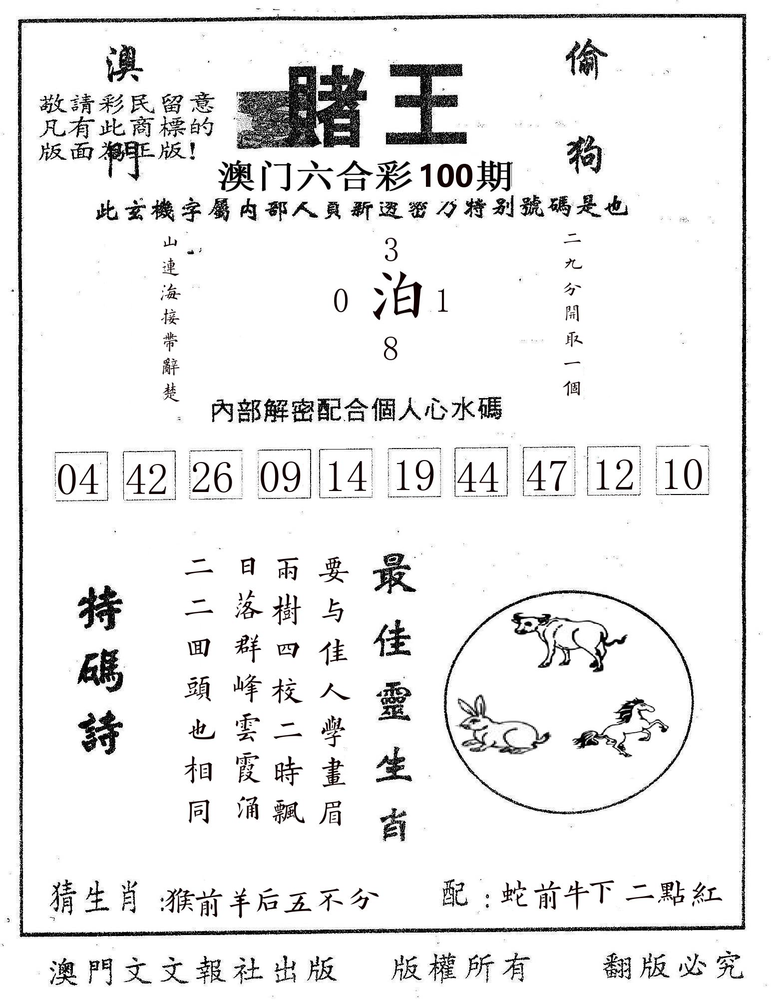 赌王 第100期