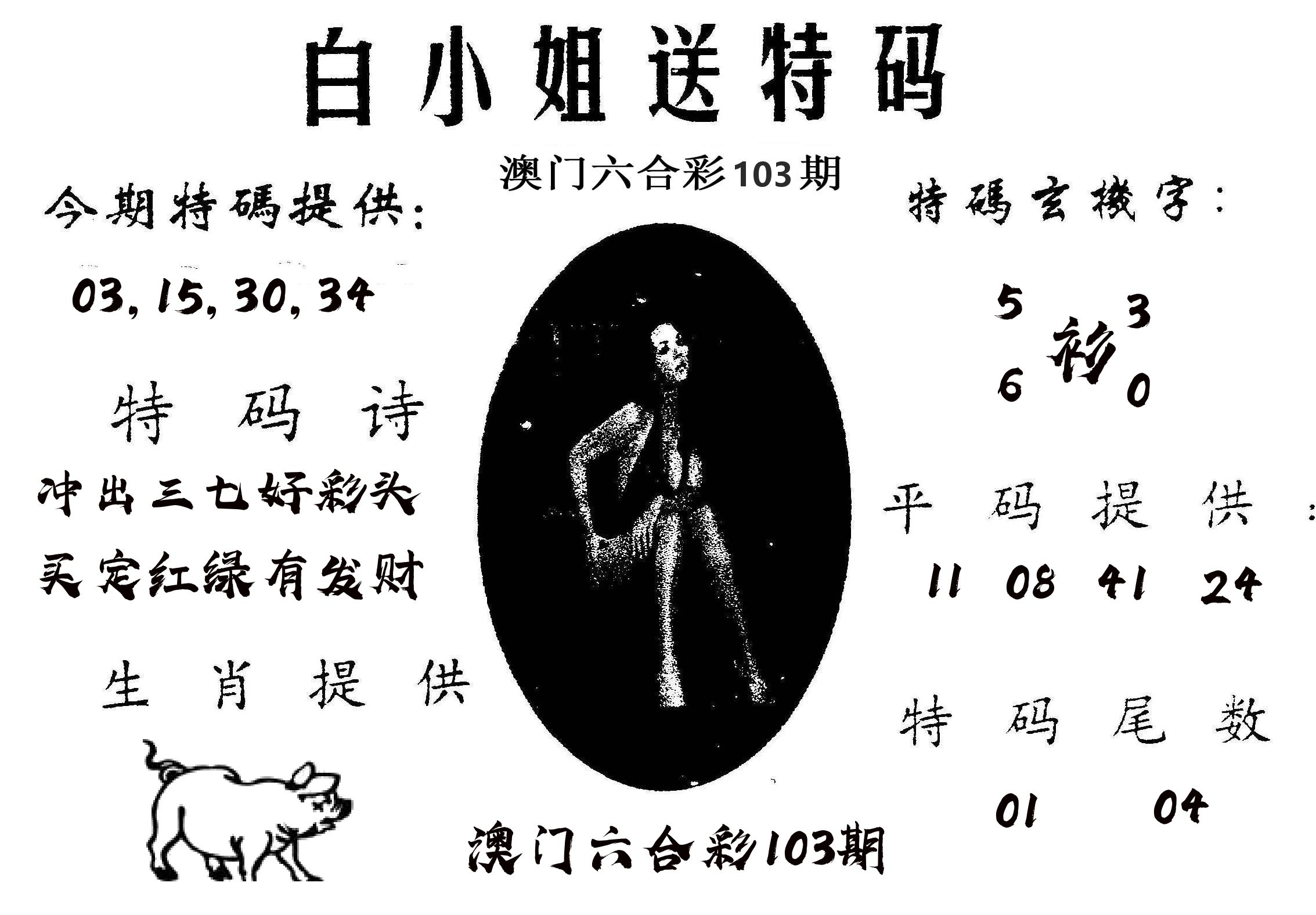 白姐送特 第103期