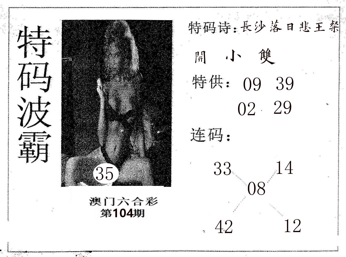 特码波霸 第104期