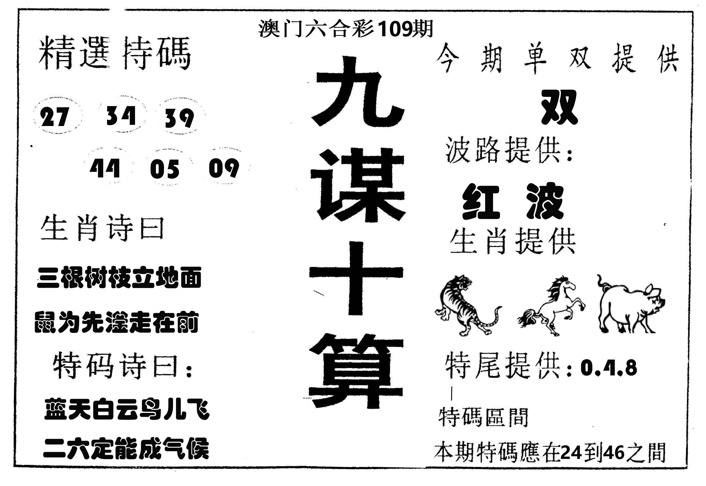 九谋十算 第109期