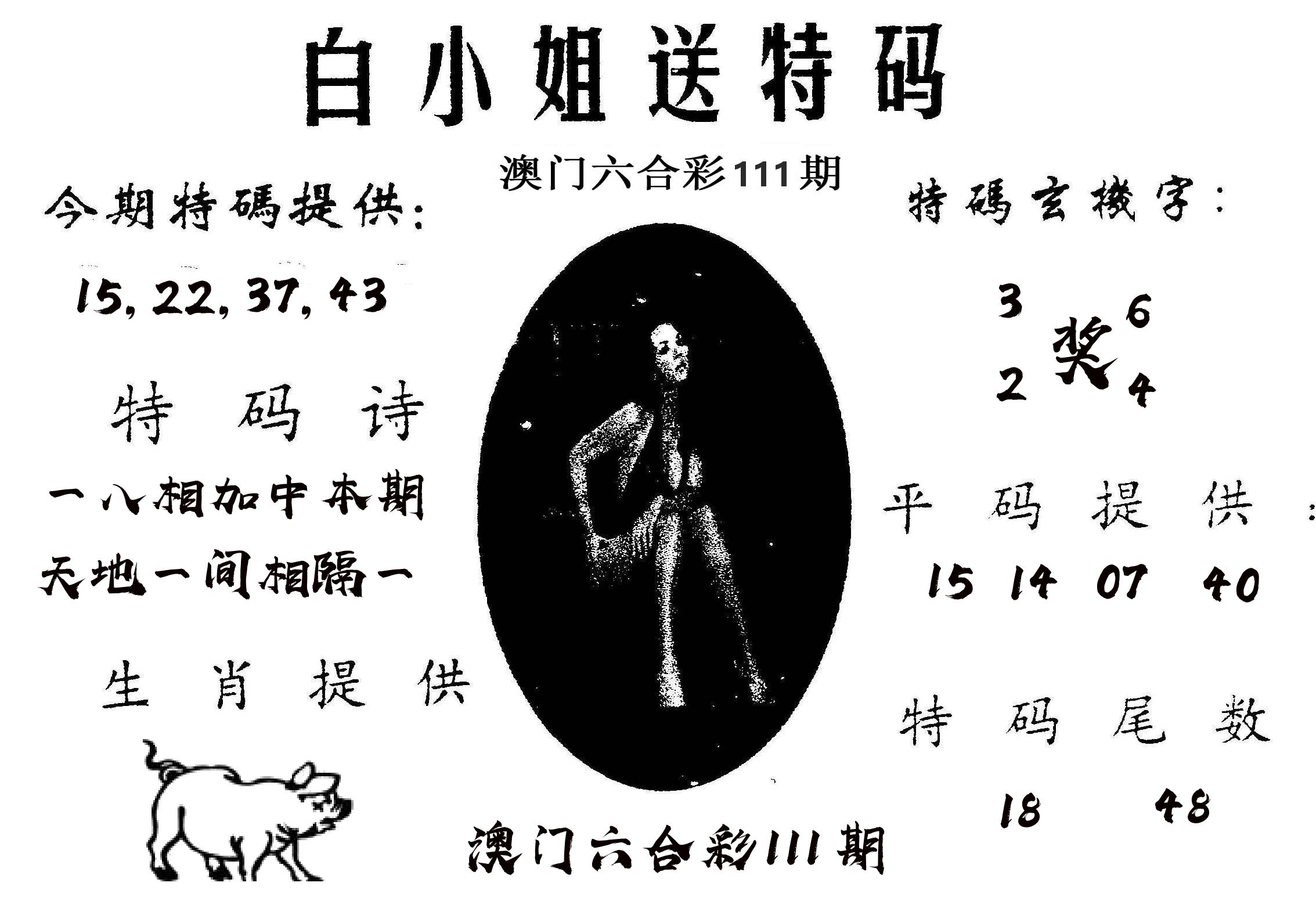 白姐送特 第111期