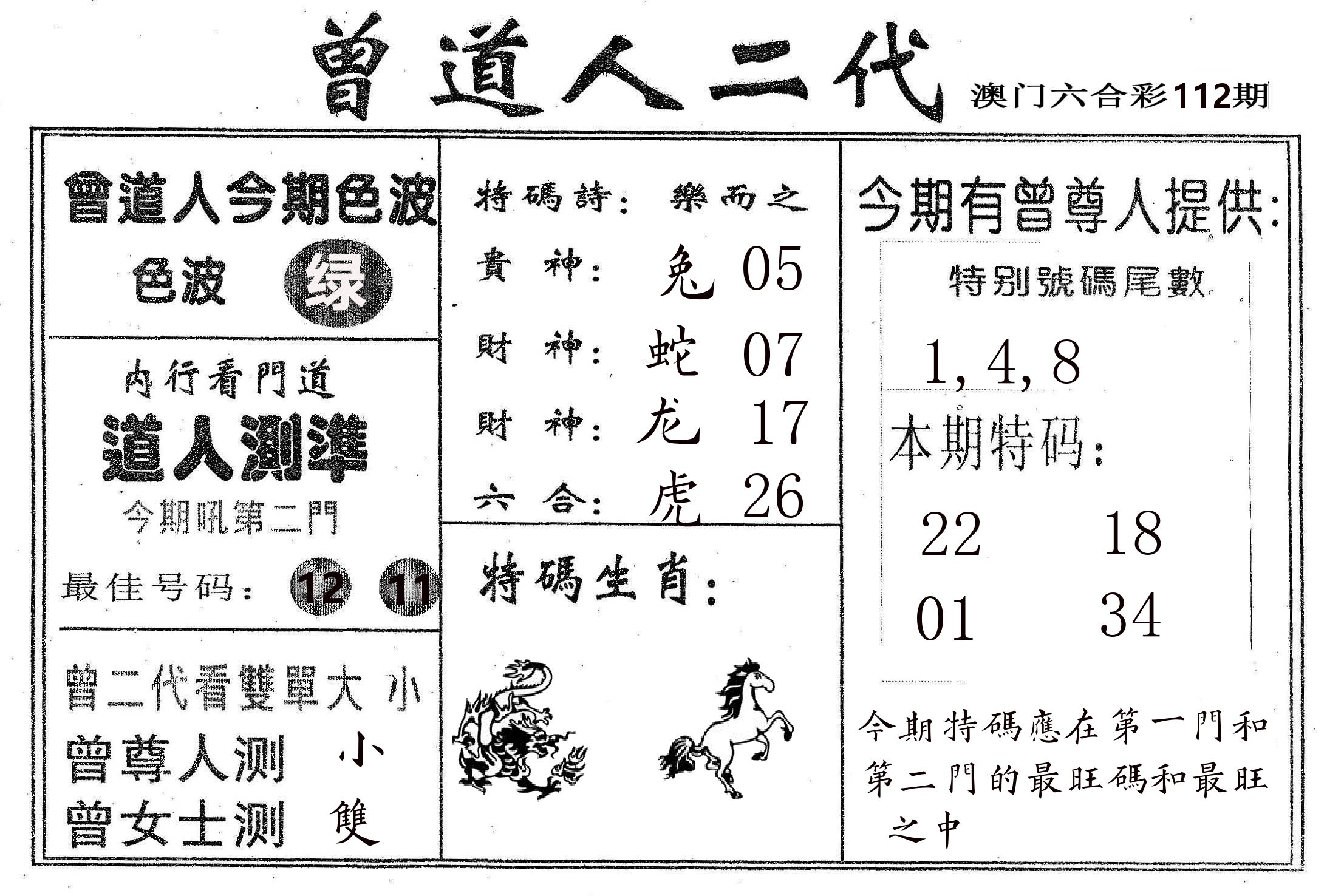 曾二代 第112期
