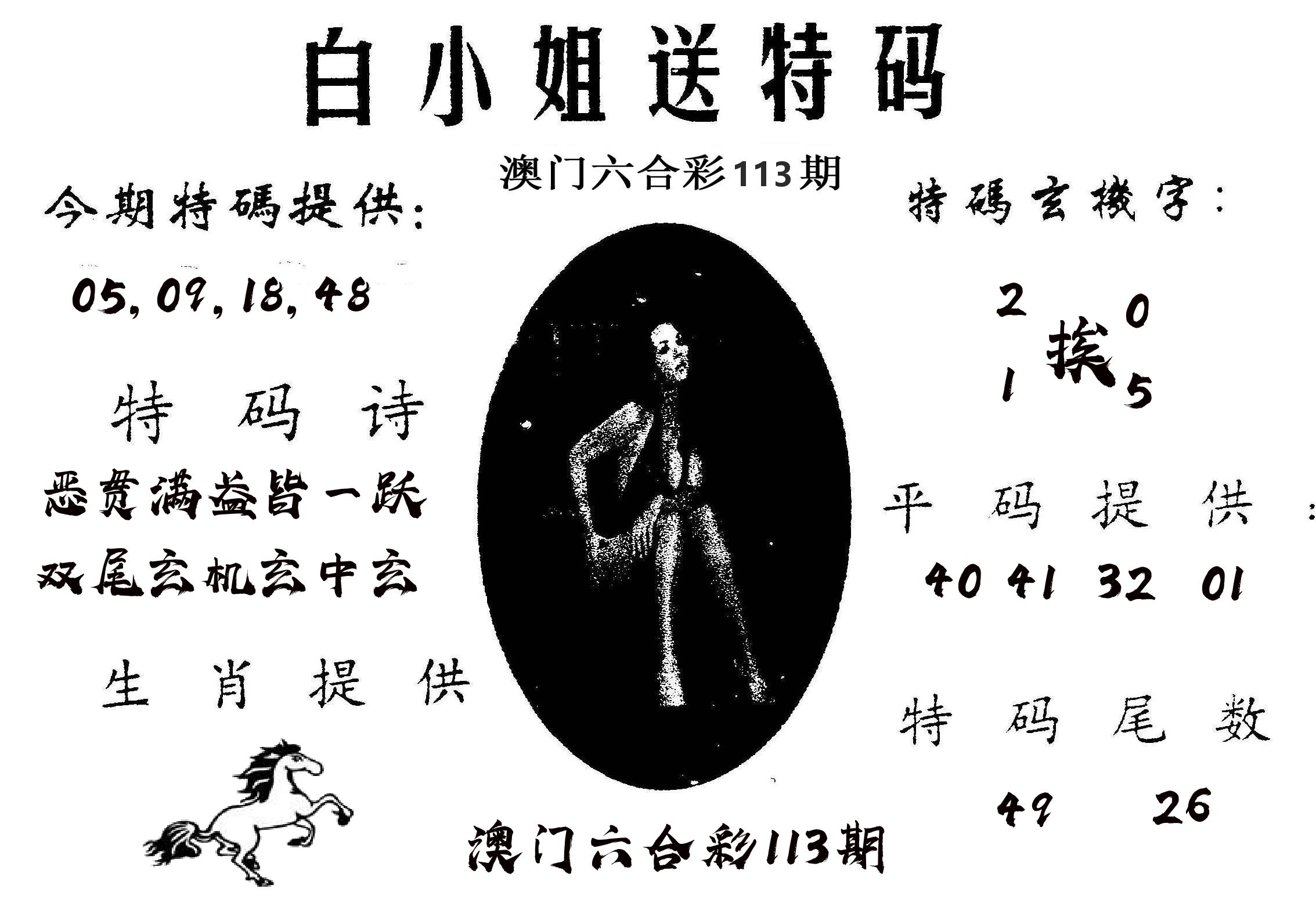 白姐送特 第113期