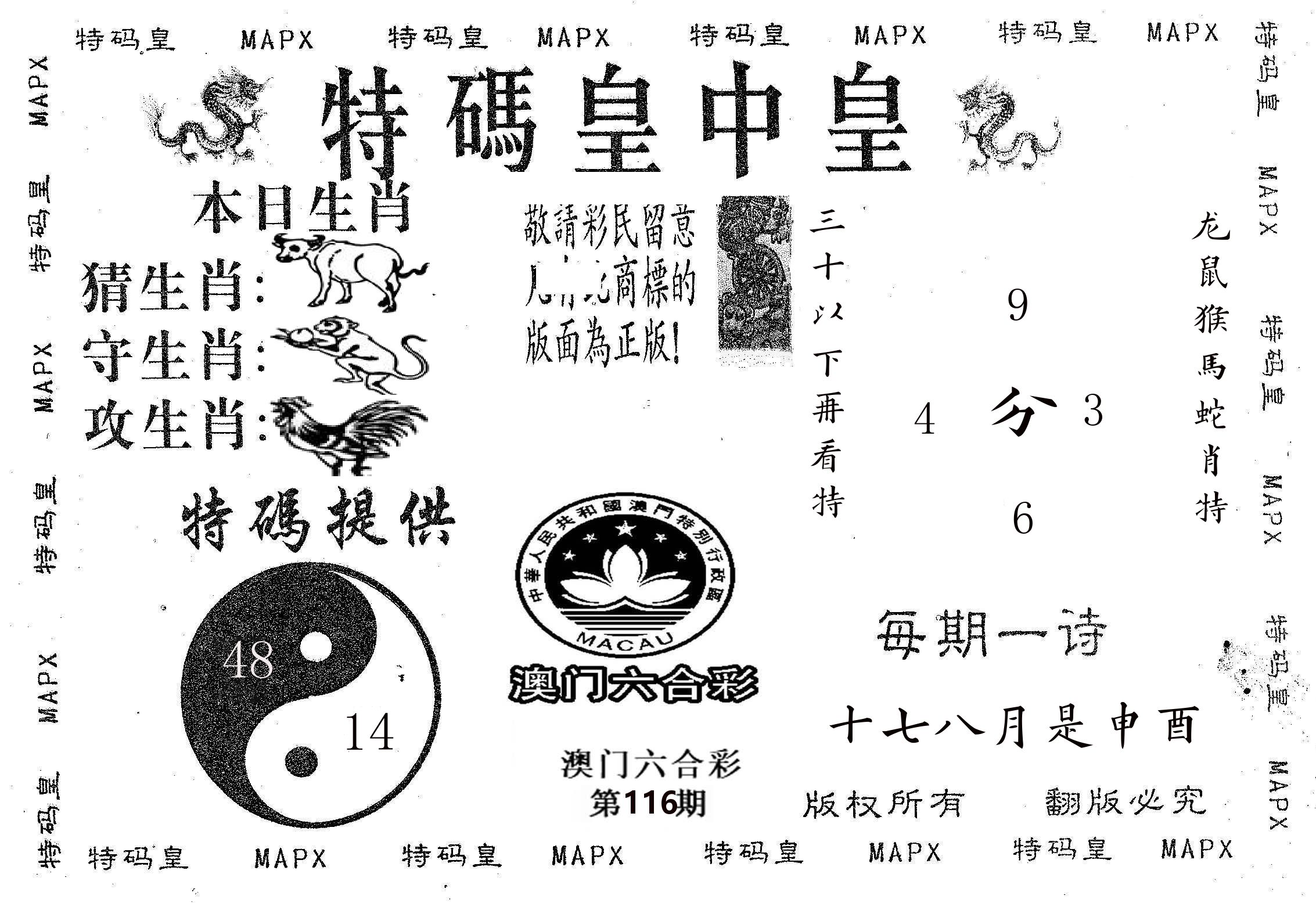 皇中皇B 第116期