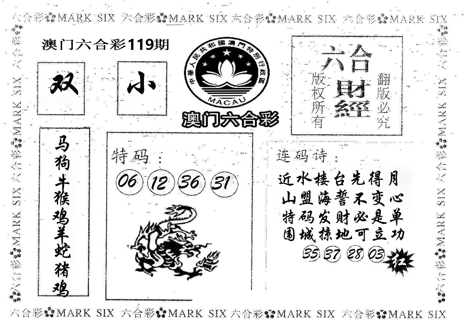 六合财经 第119期