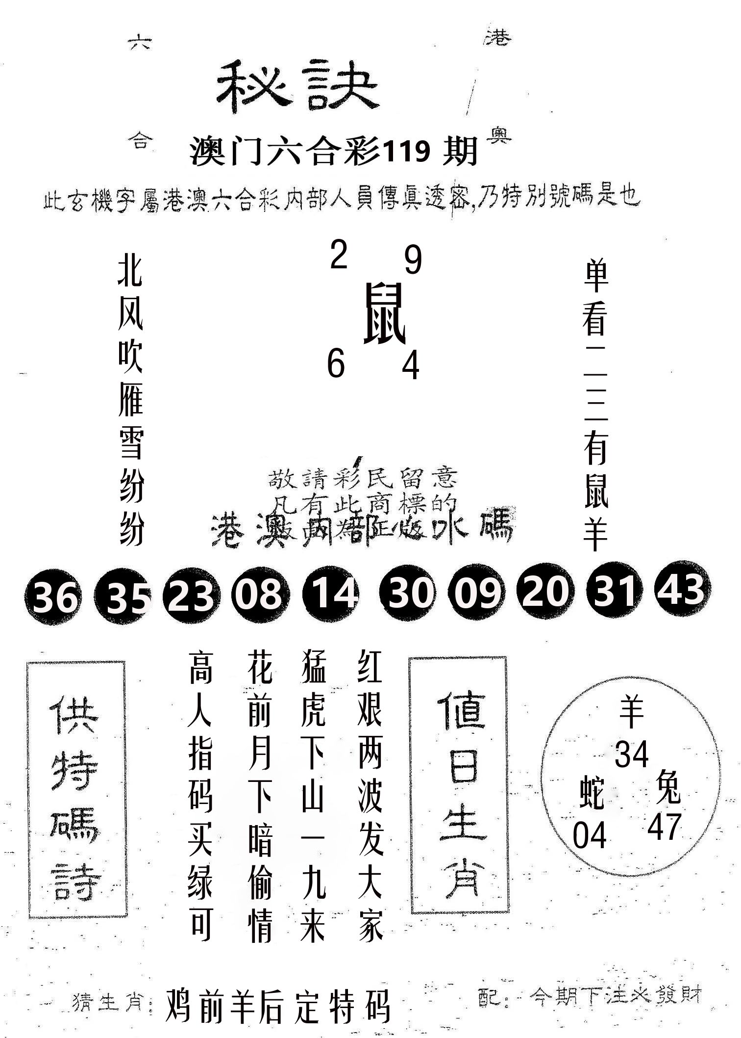 秘决 第119期