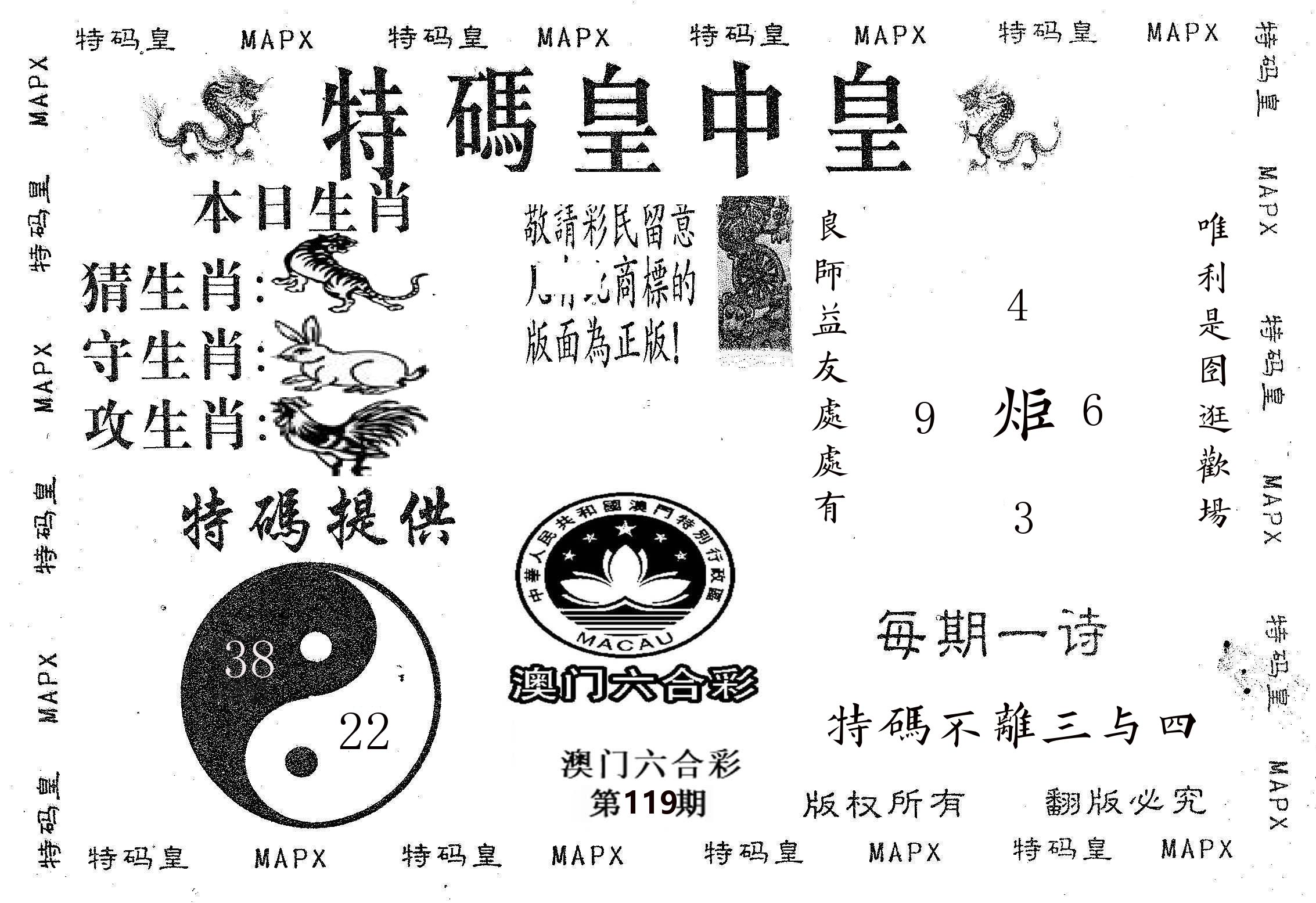 皇中皇B 第119期