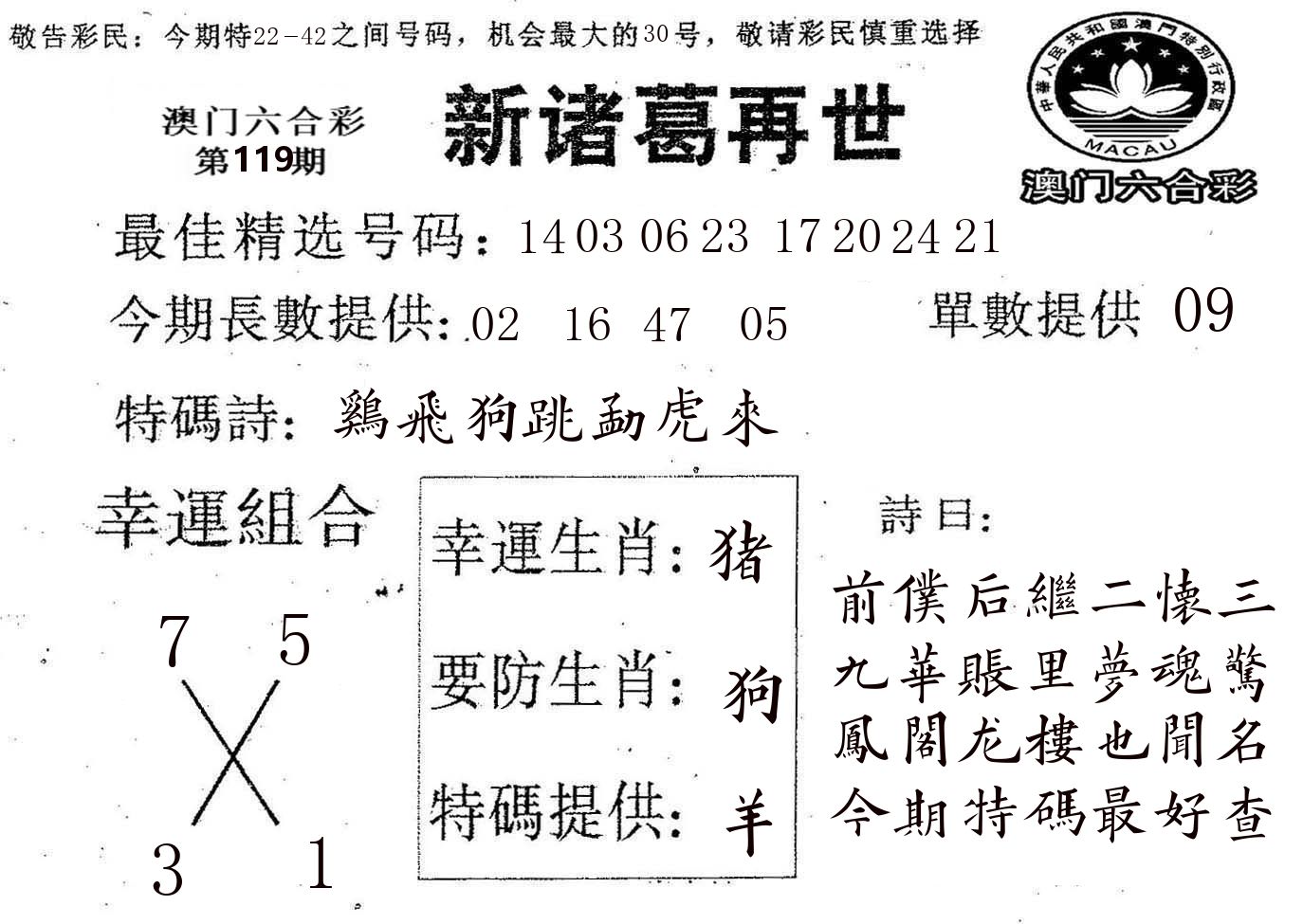 新诸葛 第119期