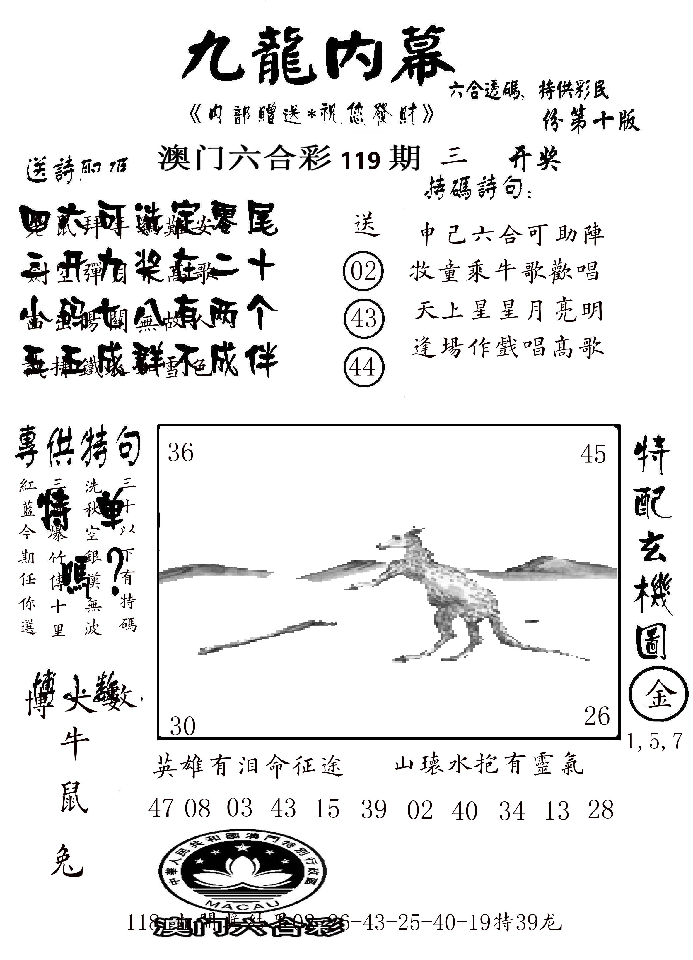 澳门传真2 第119期