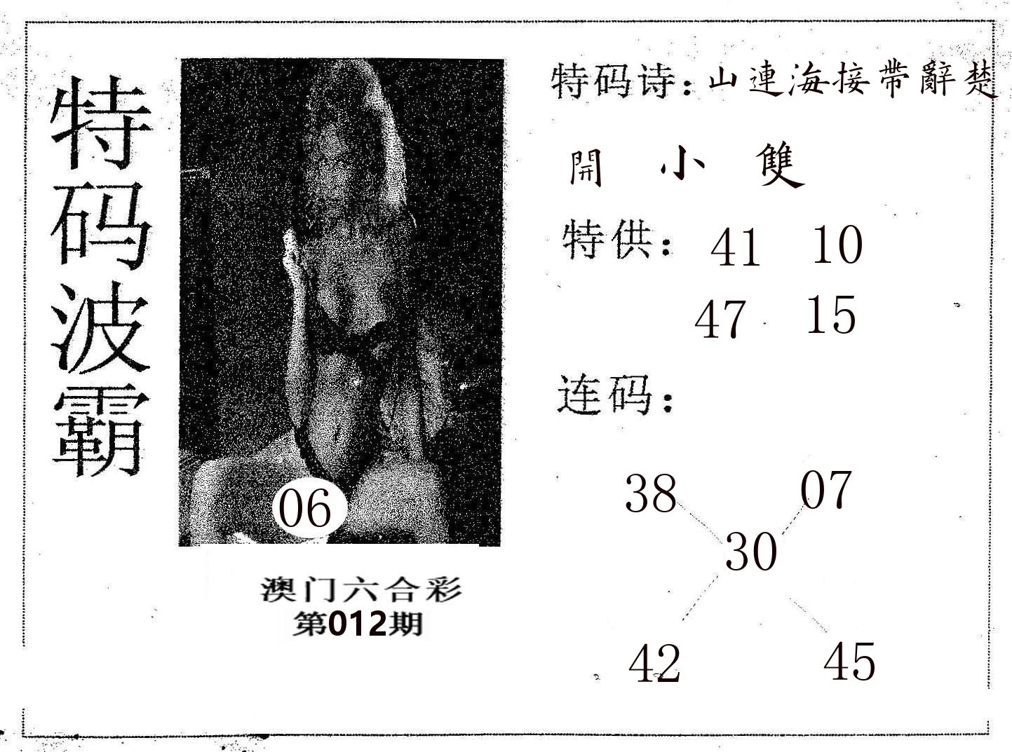 特码波霸 第12期
