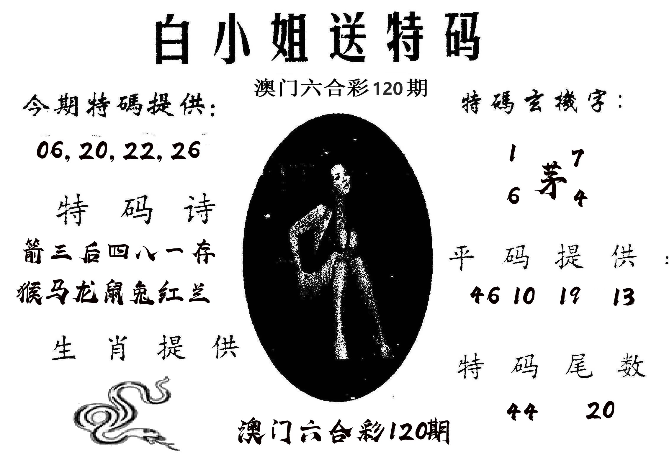 白姐送特 第120期