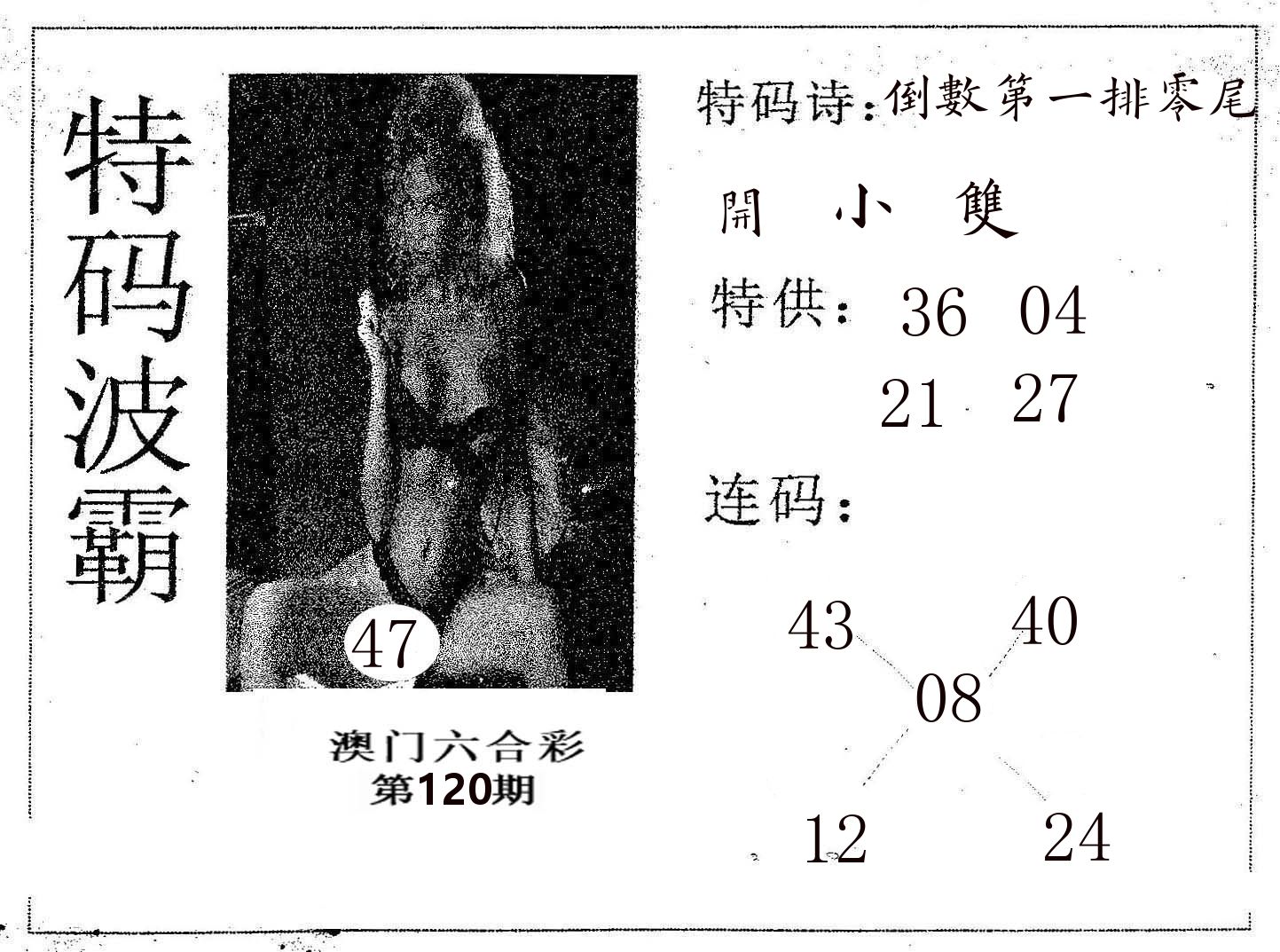 特码波霸 第120期