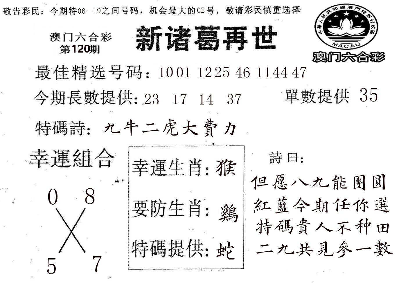 新诸葛 第120期