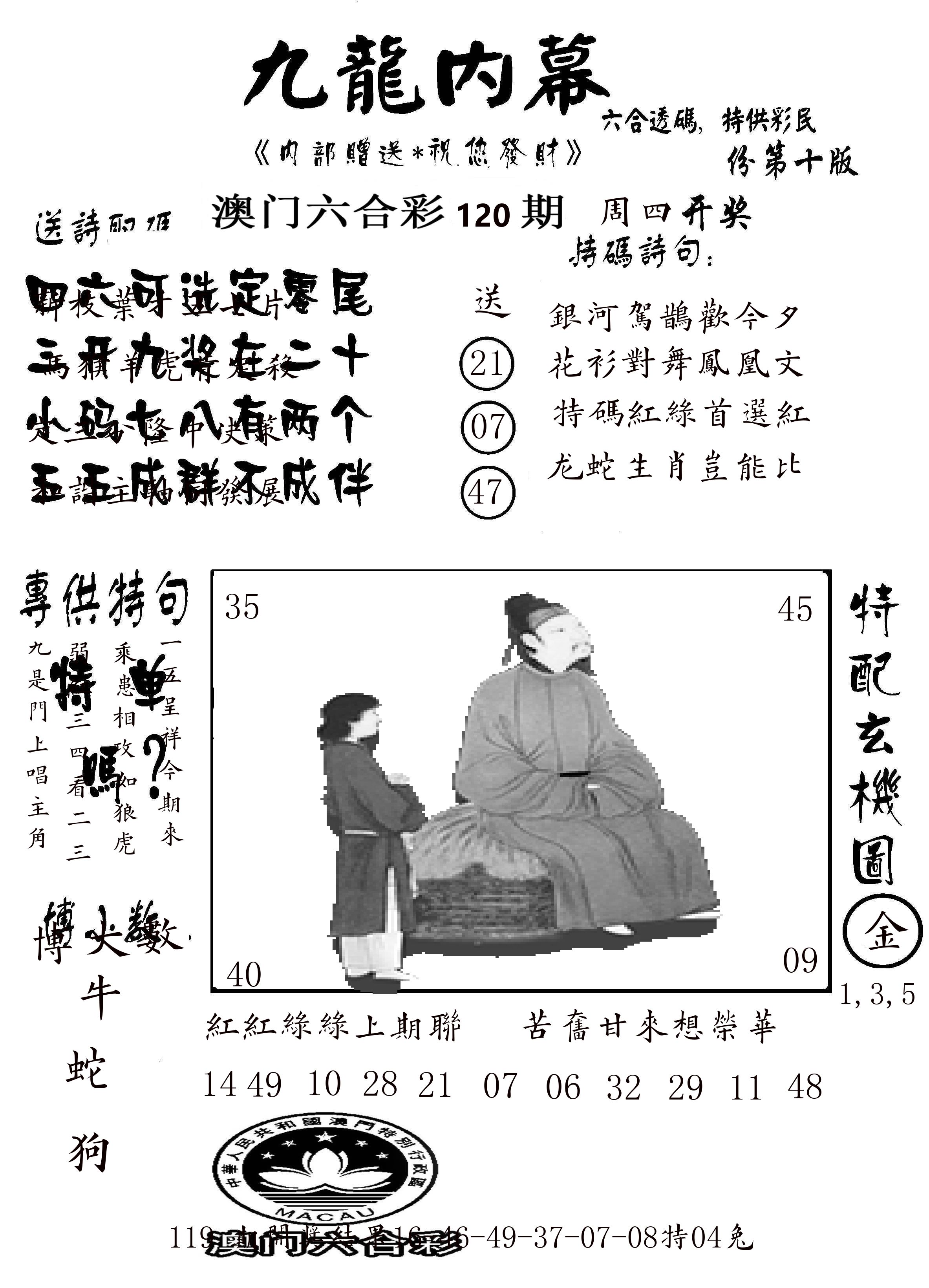 澳门传真2 第120期