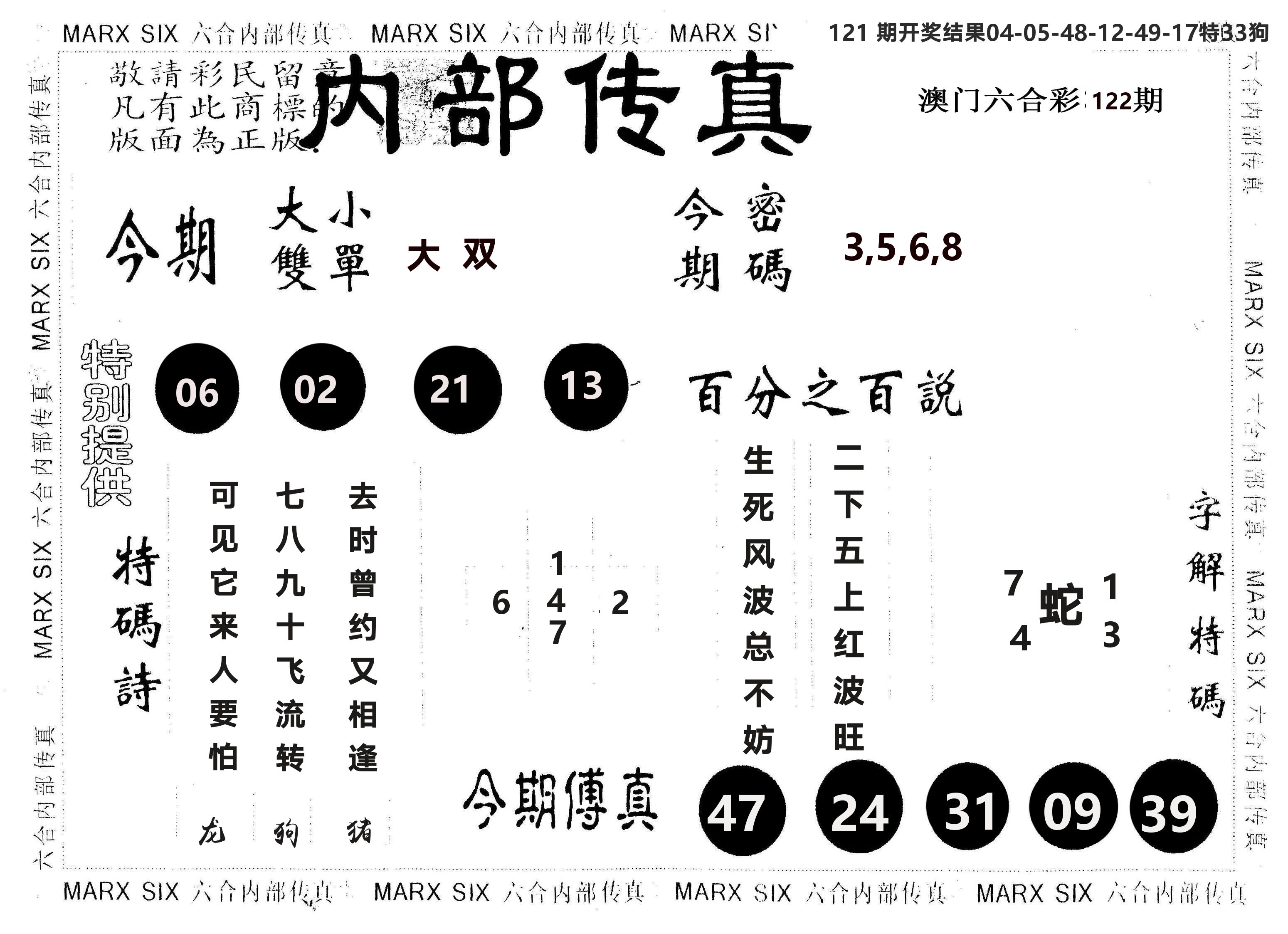 另版内部传真 第122期
