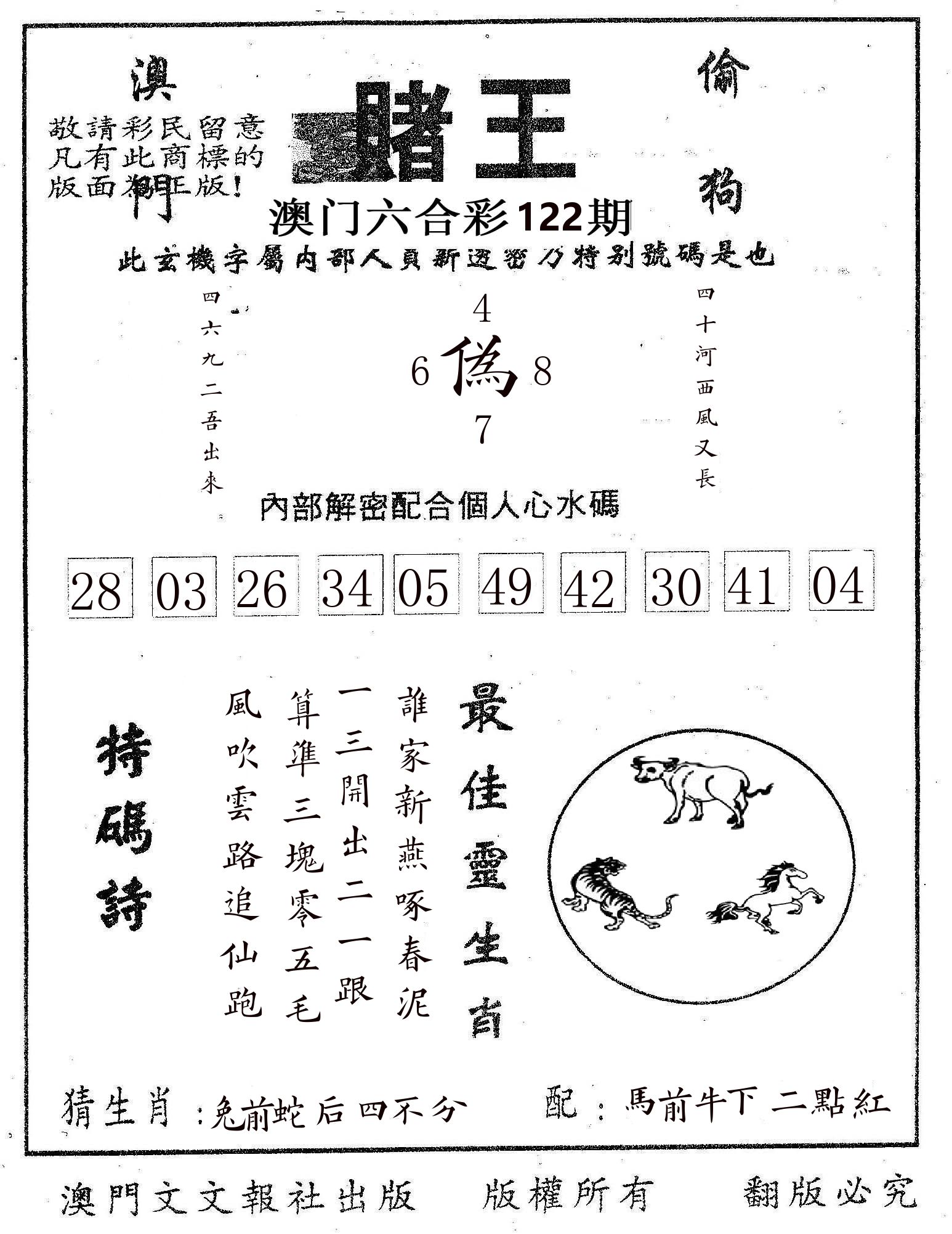 赌王 第122期