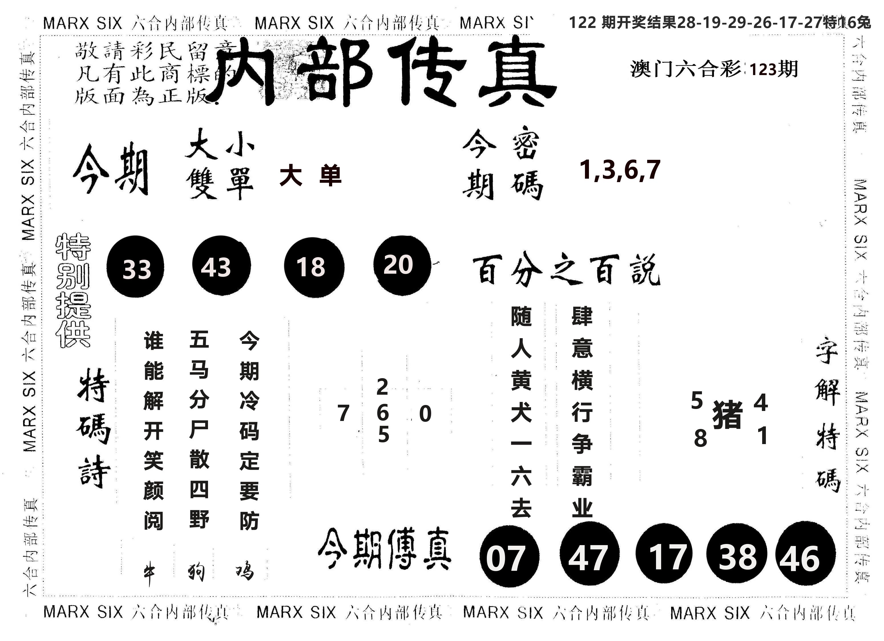 另版内部传真 第123期