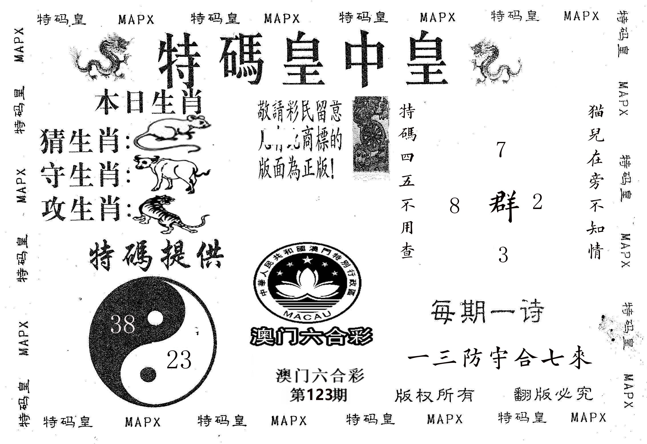皇中皇B 第123期