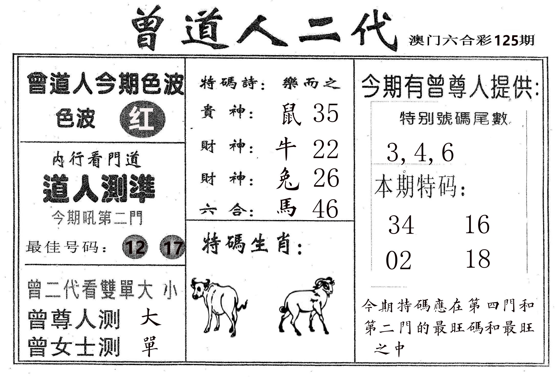 曾二代 第125期