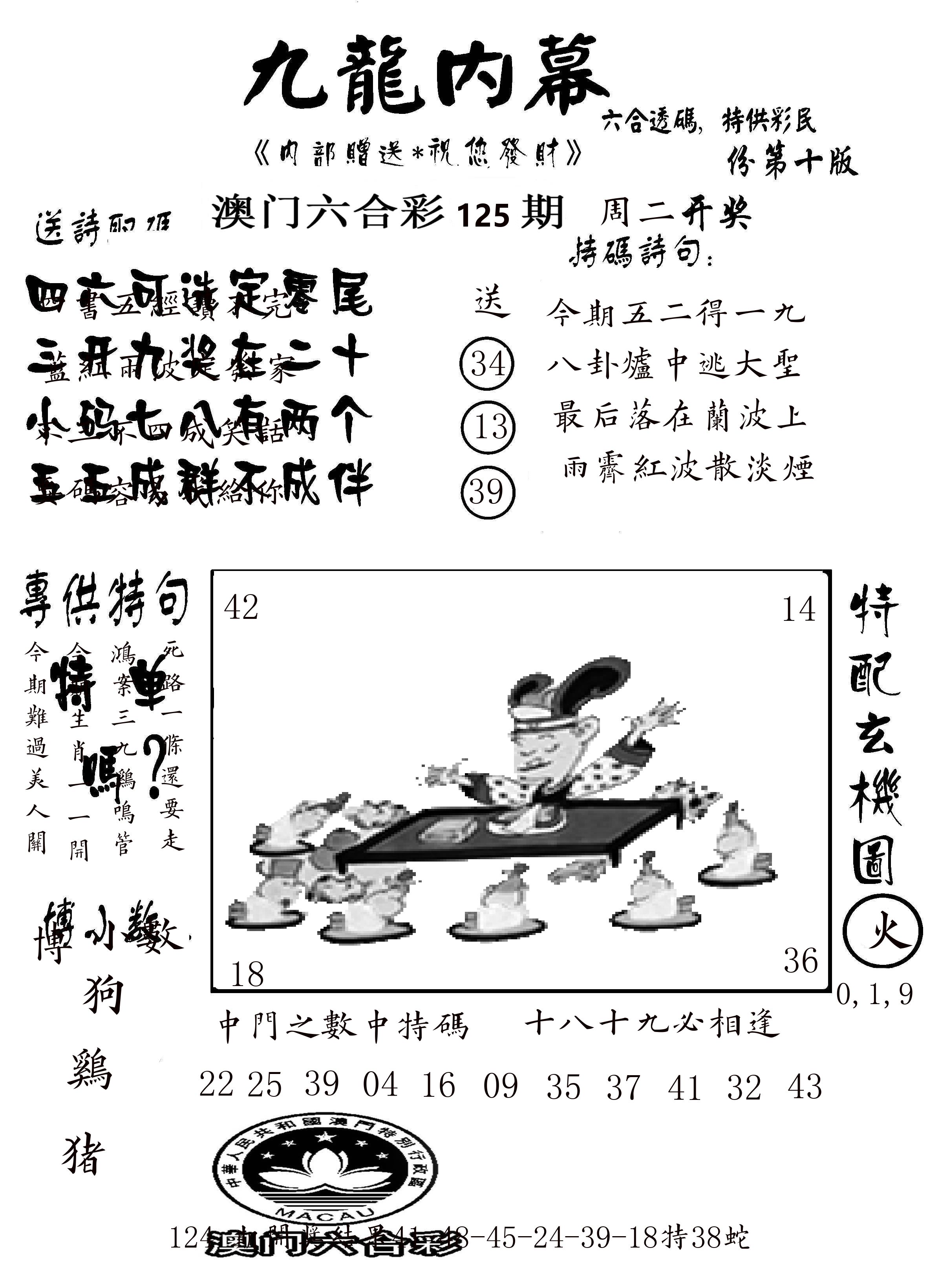 澳门传真2 第125期