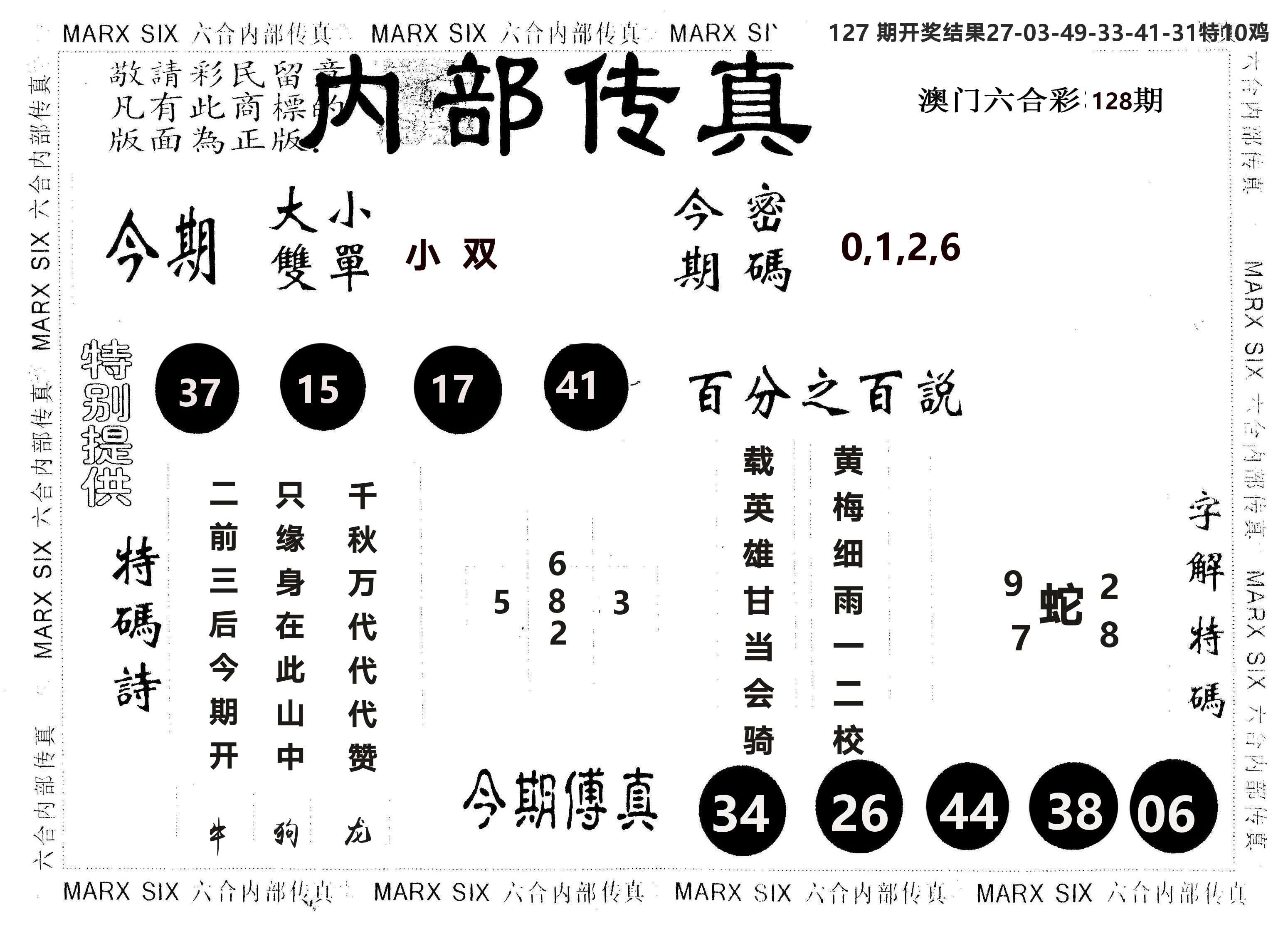 另版内部传真 第128期